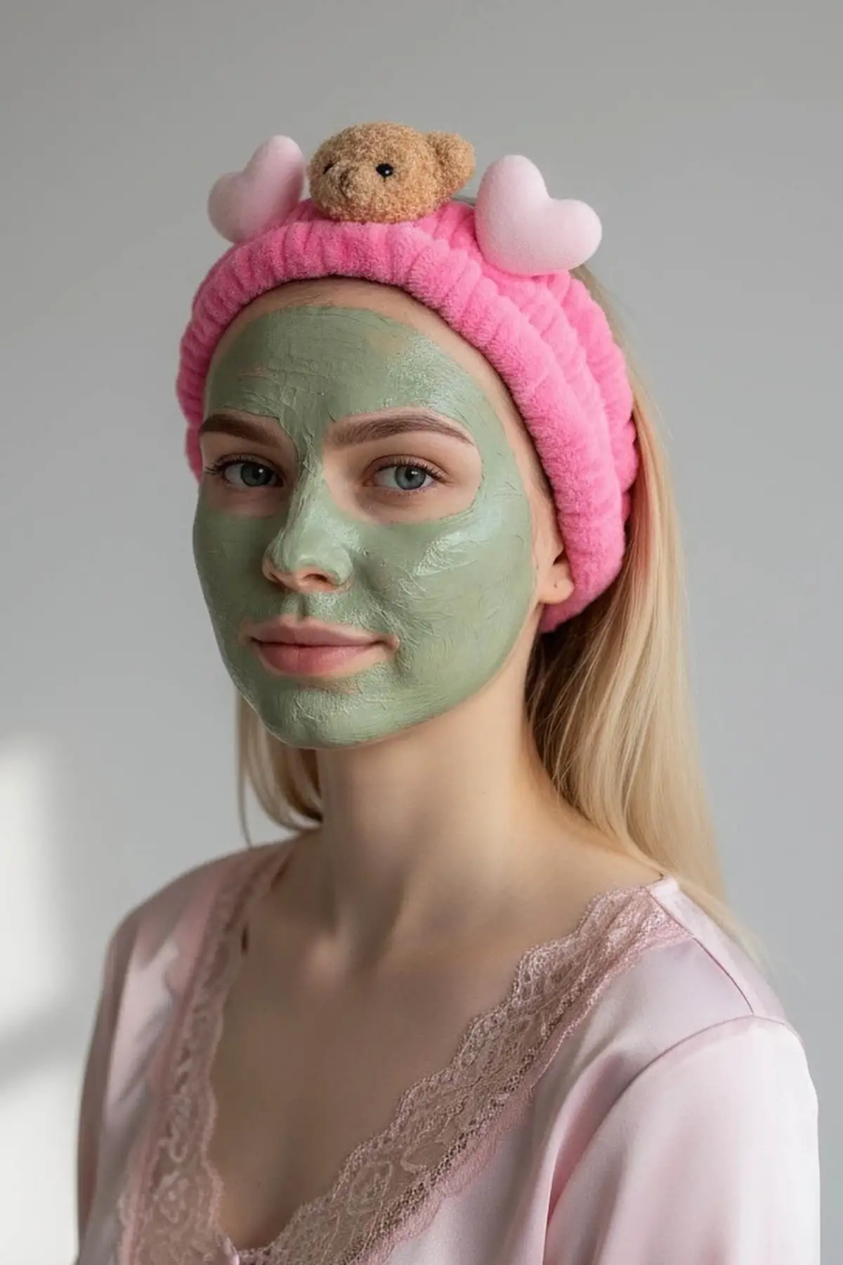 Pembe Renk Ayıcık Figürlü Peluş Saç Bandı