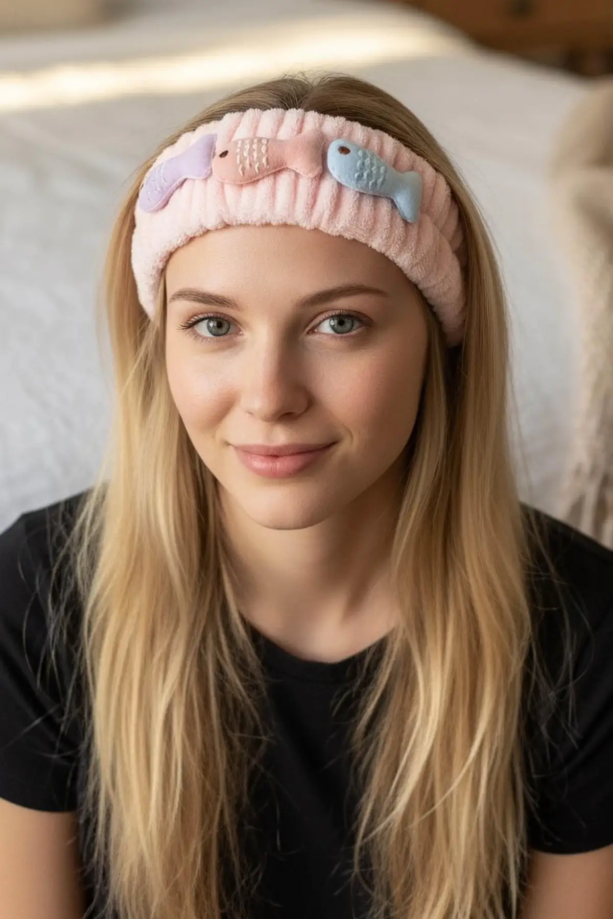 Pembe Renk Balık Figürlü Peluş Saç Bandı