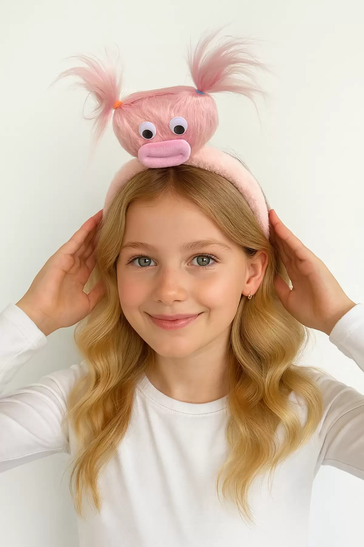 Pembe Renk Canavar Figürlü Peluş Taç