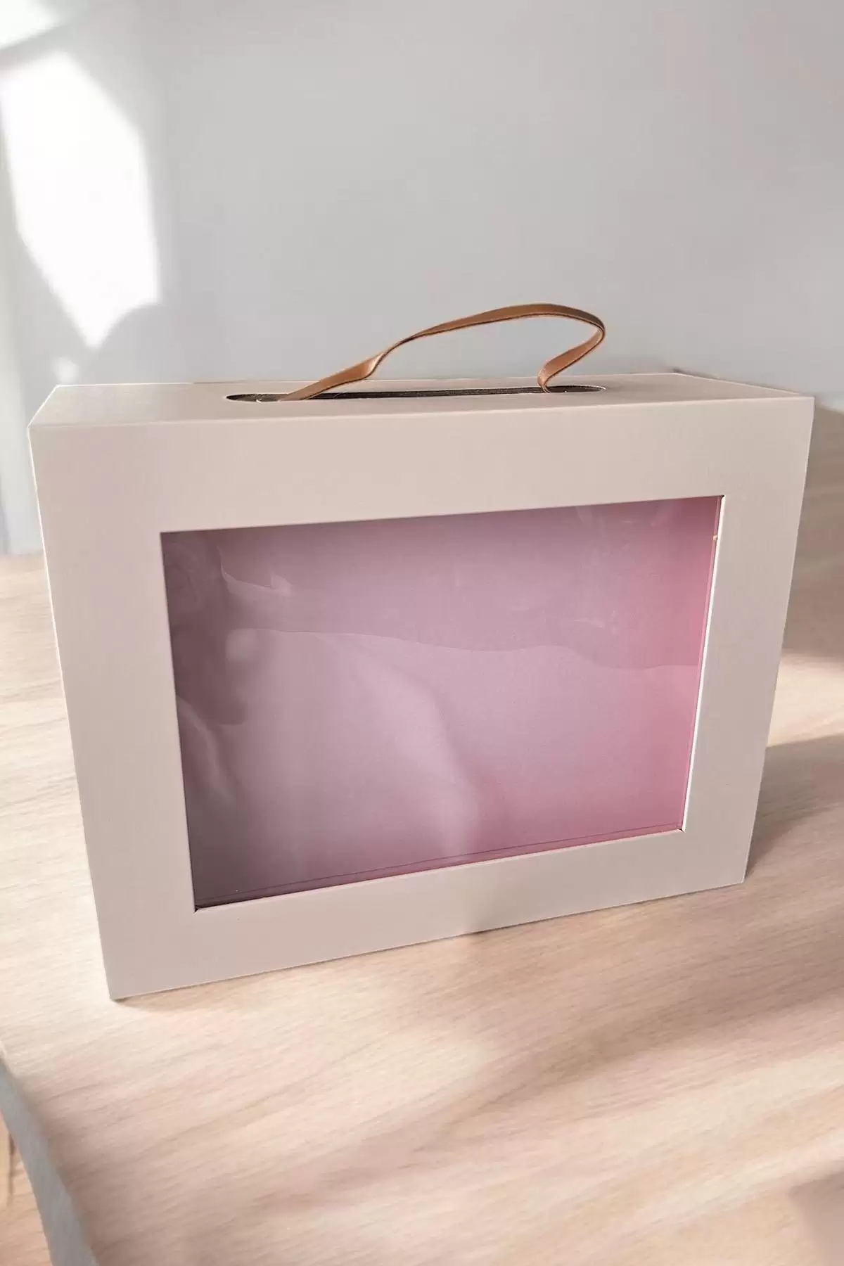Pembe Renk Çanta Detaylı Çekmeceli Hediye Kutusu
