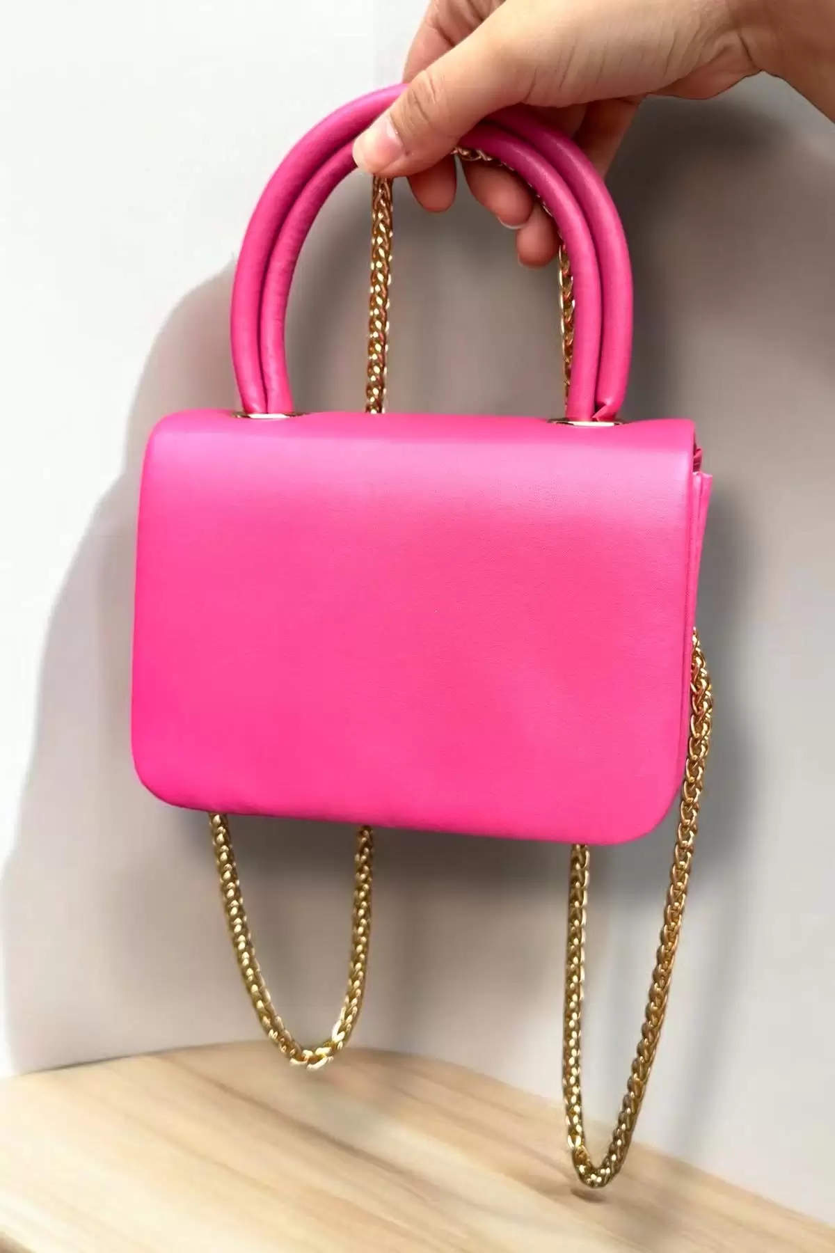 Pembe Renk Kadın Deri Çanta