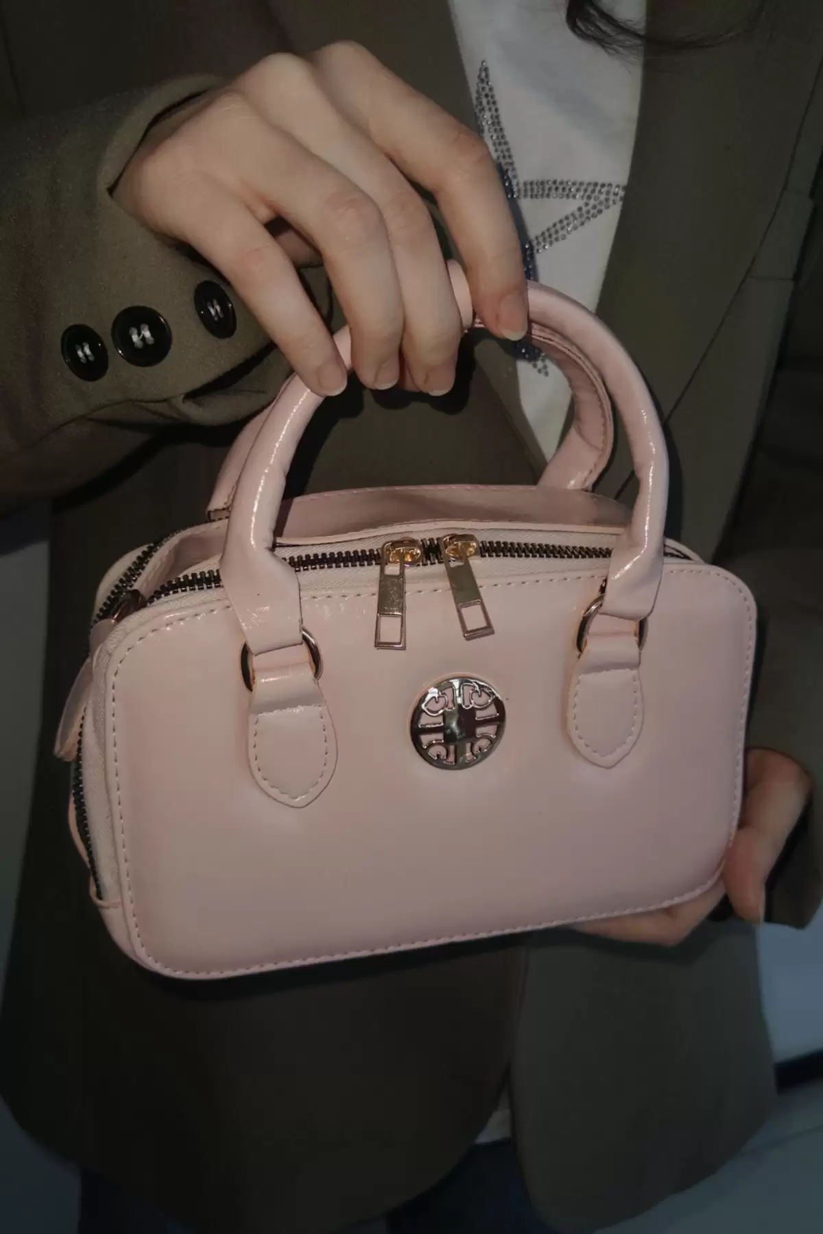 Pembe Renk Kadın Deri Çanta