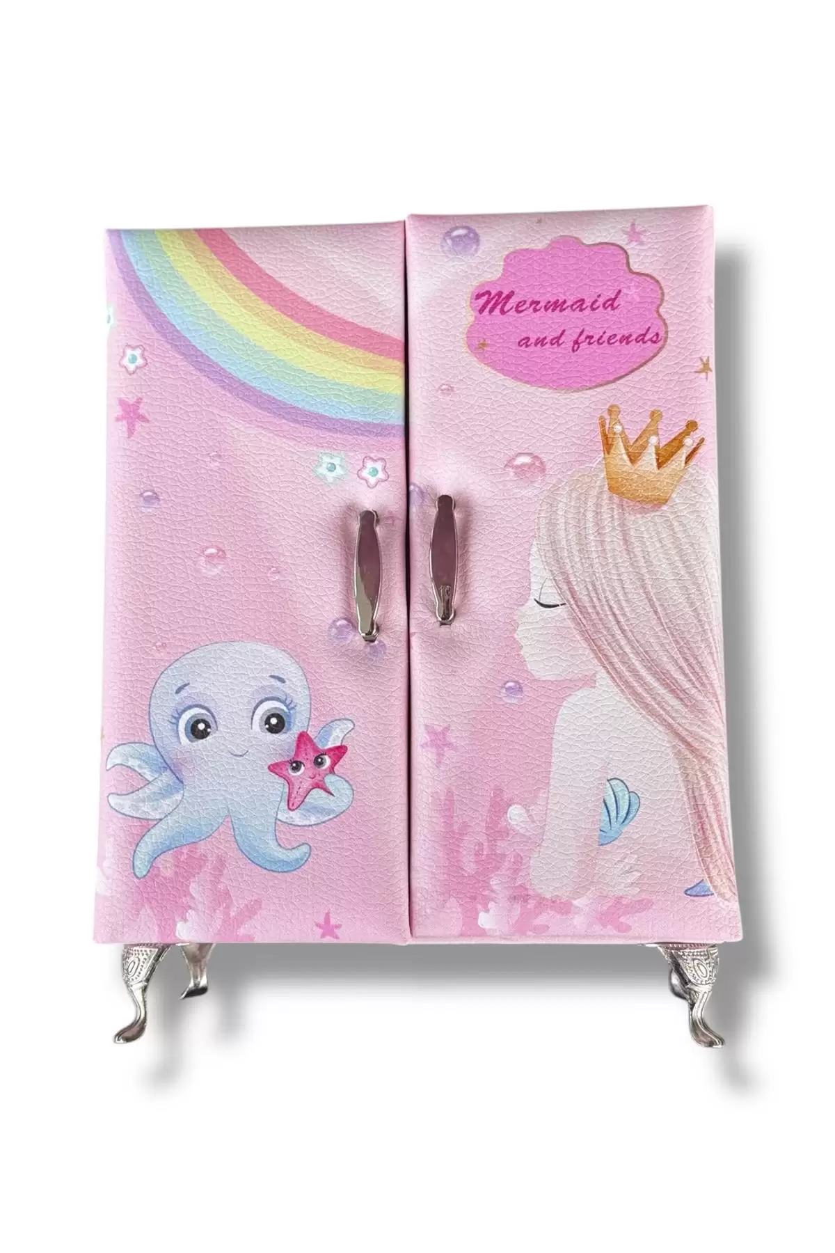 Pembe Renk Karışık Figürlü Takı Dolabı/Organizer