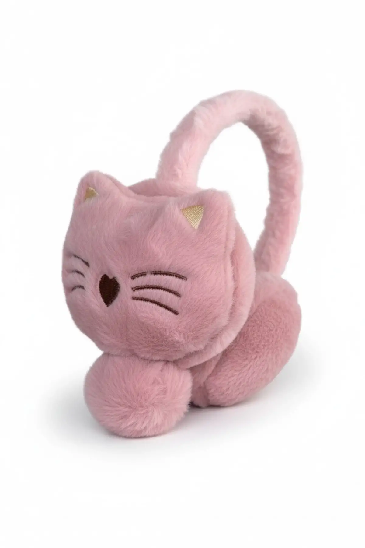 Pembe Renk Kedi Figürlü Peluş Kulaklık