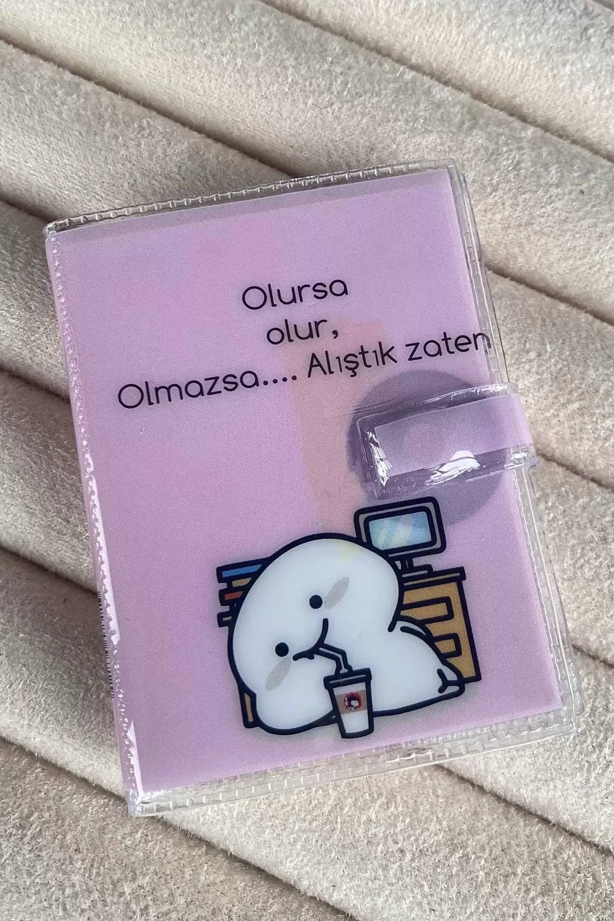 Pembe Renk Olursa Olur Olmazsa Alıştık Zaten Yazılı Mini Defter