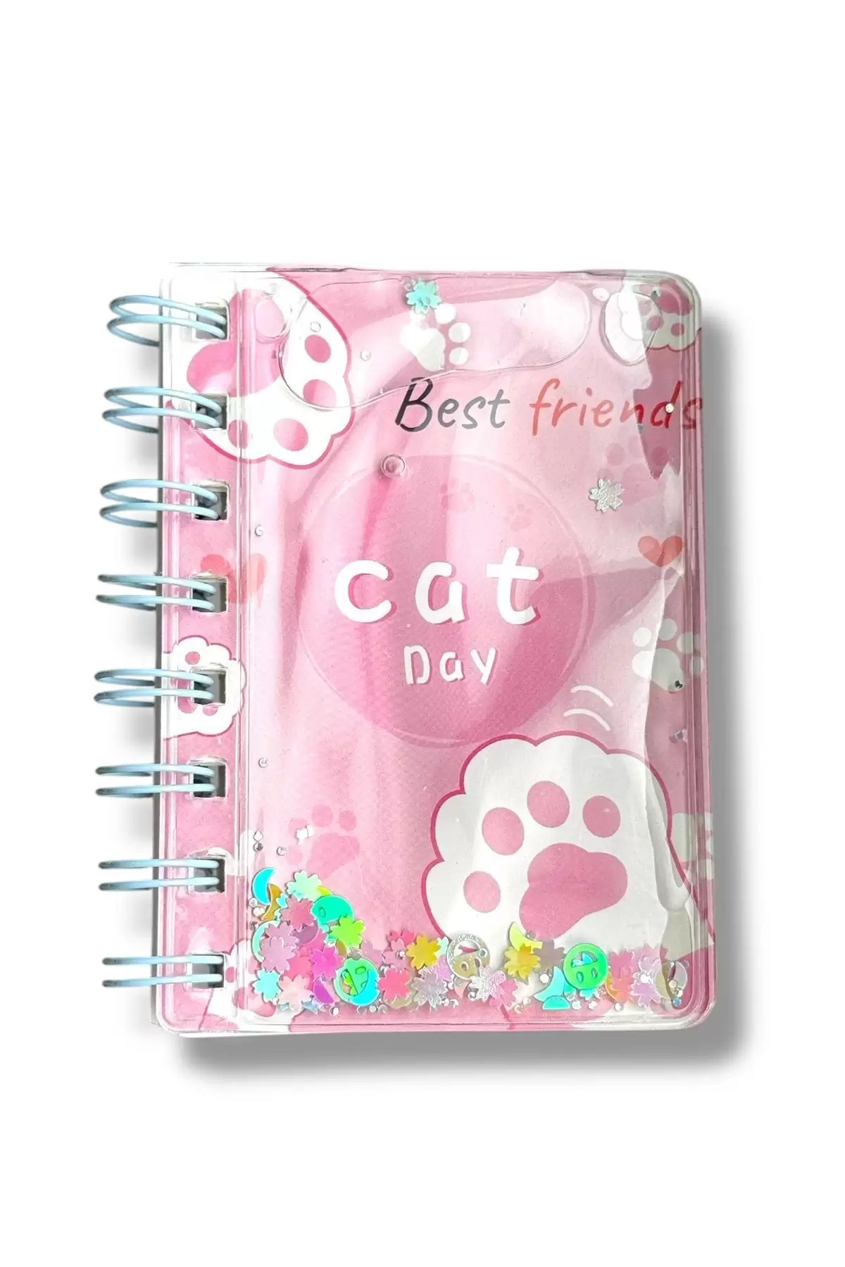 Pembe Renk Pati Figürlü Cat Day Yazılı Defter