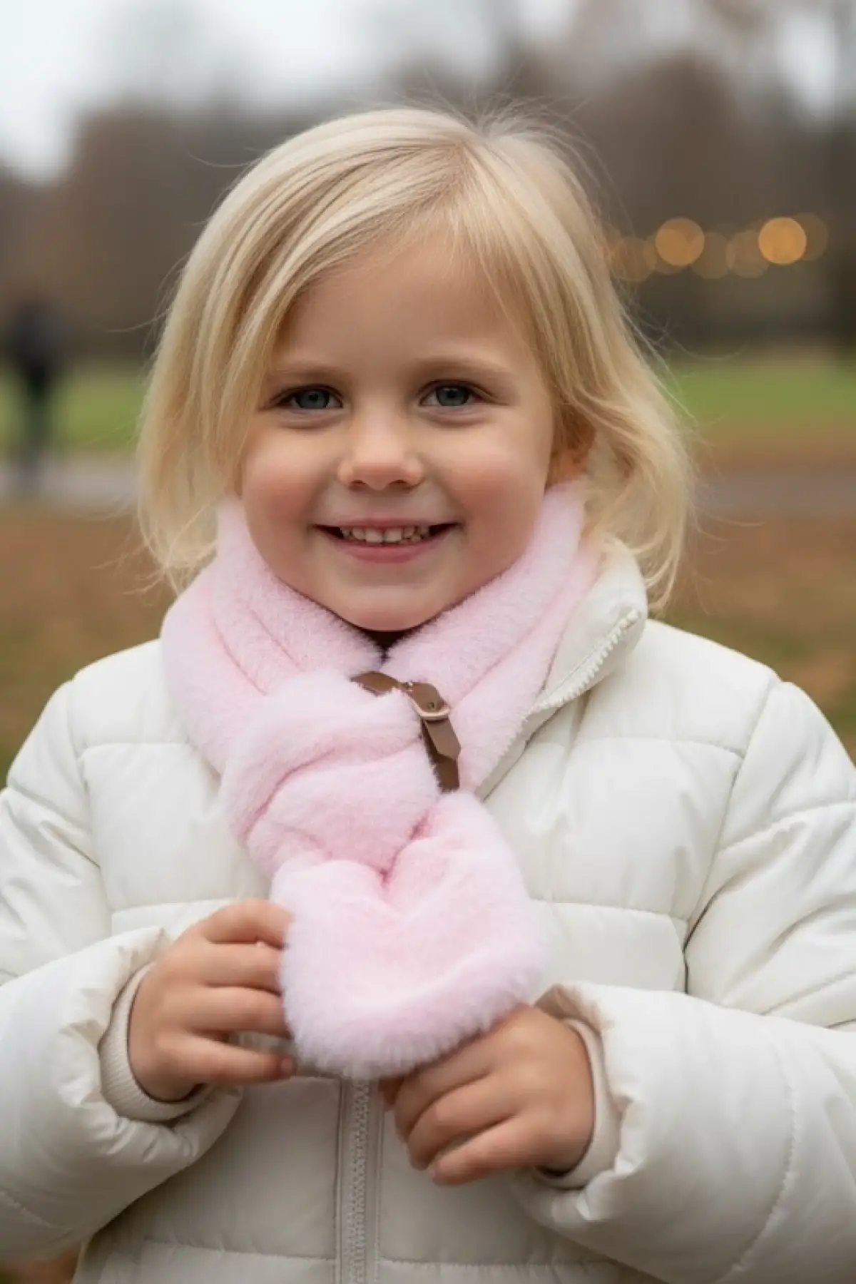 Pembe Renk Peluş Atkı