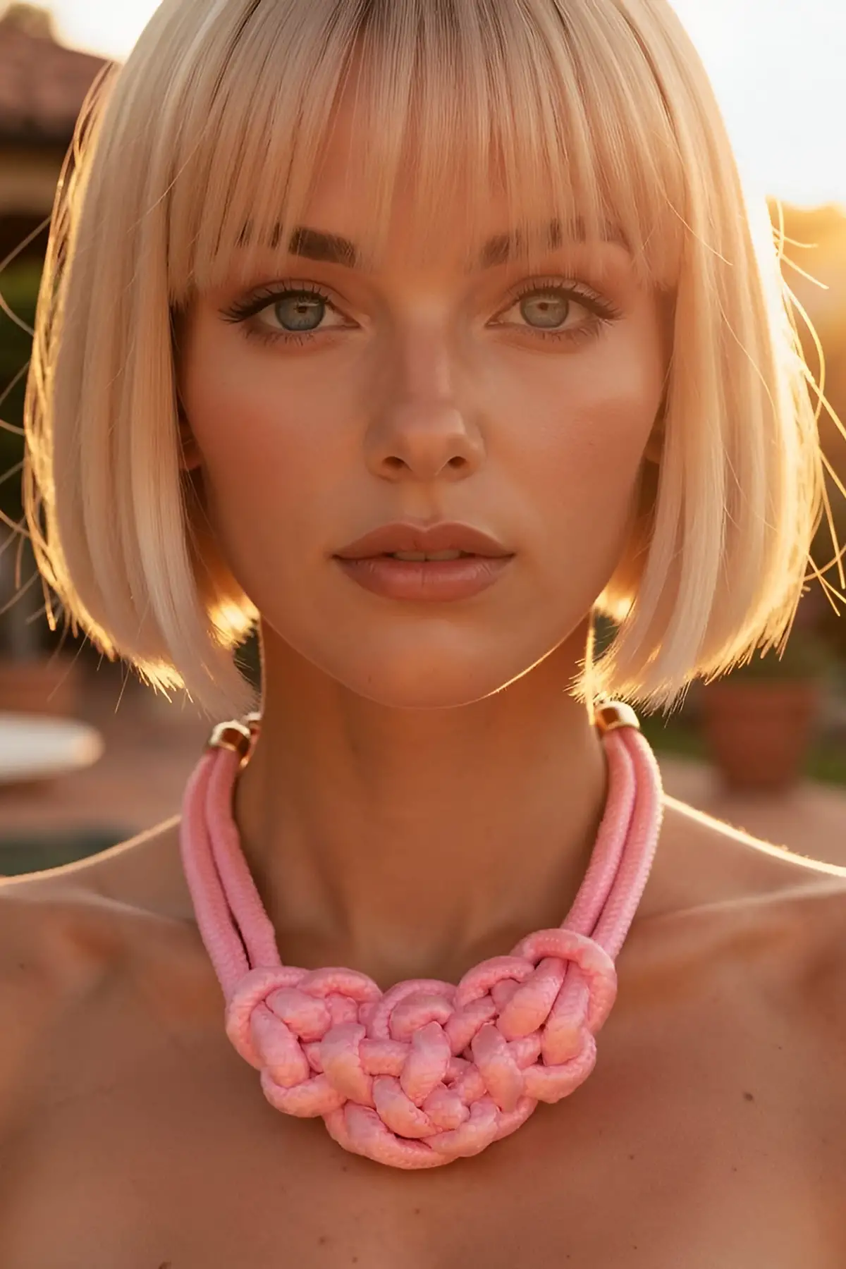 Pembe Renk Tasarım Kolye