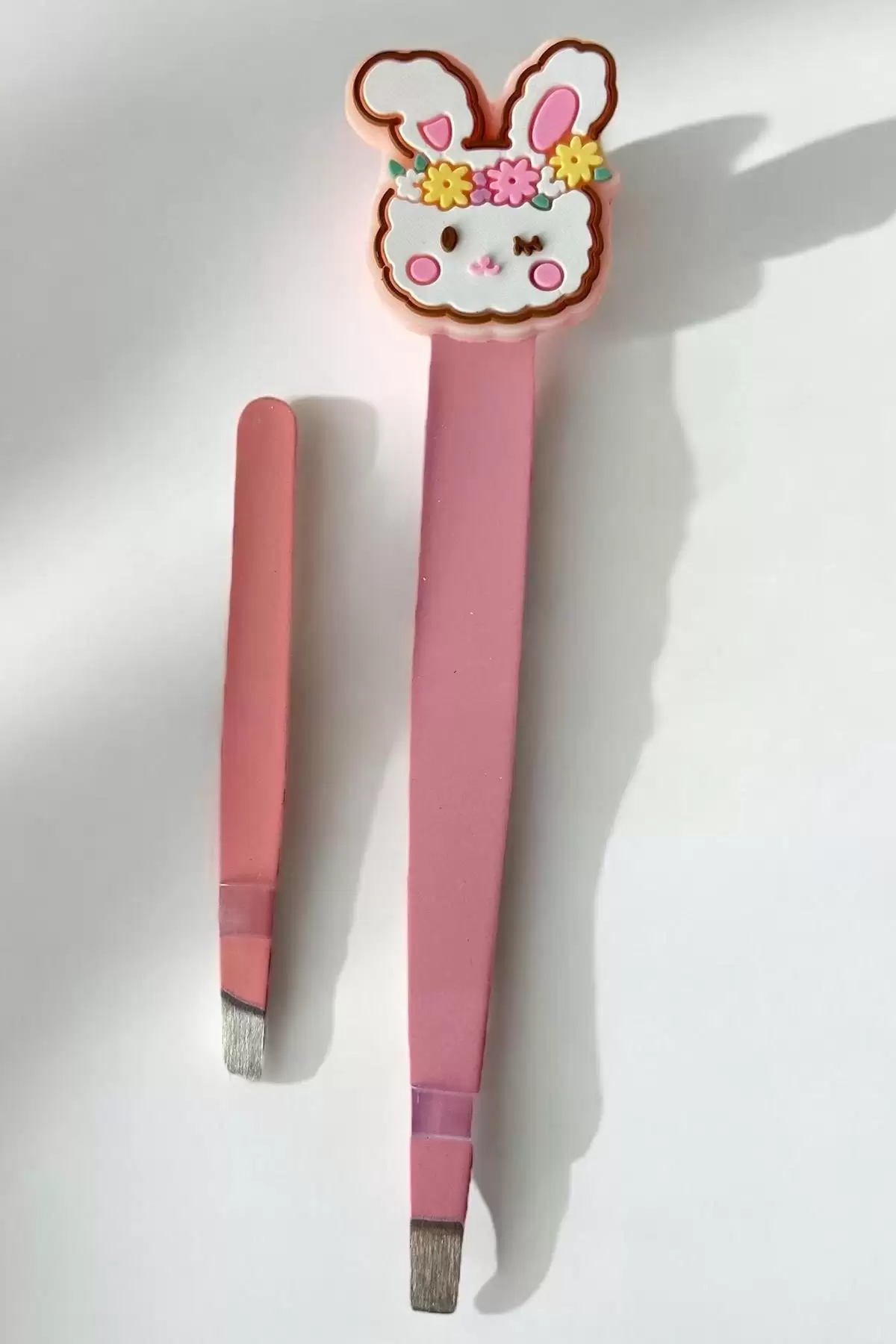 Pembe Renk Tavşan Figürlü 2li Cımbız Set