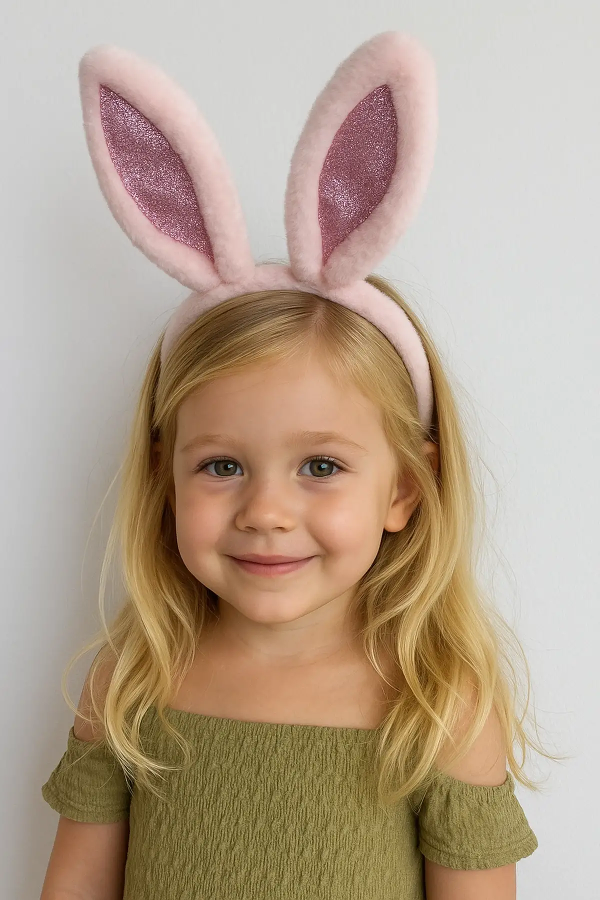 Pembe Renk Tavşan Kulağı Figürlü Peluş Taç