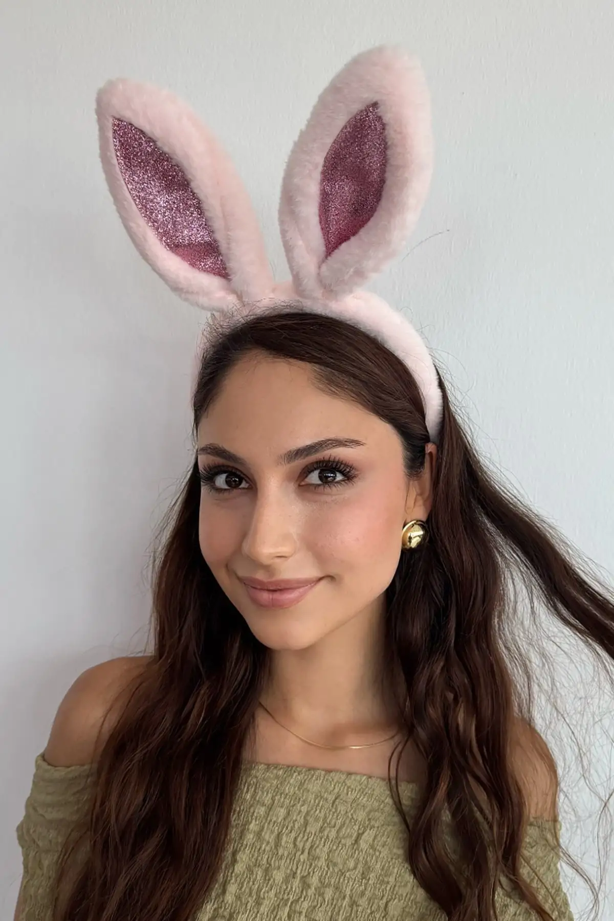 Pembe Renk Tavşan Kulağı Figürlü Peluş Taç