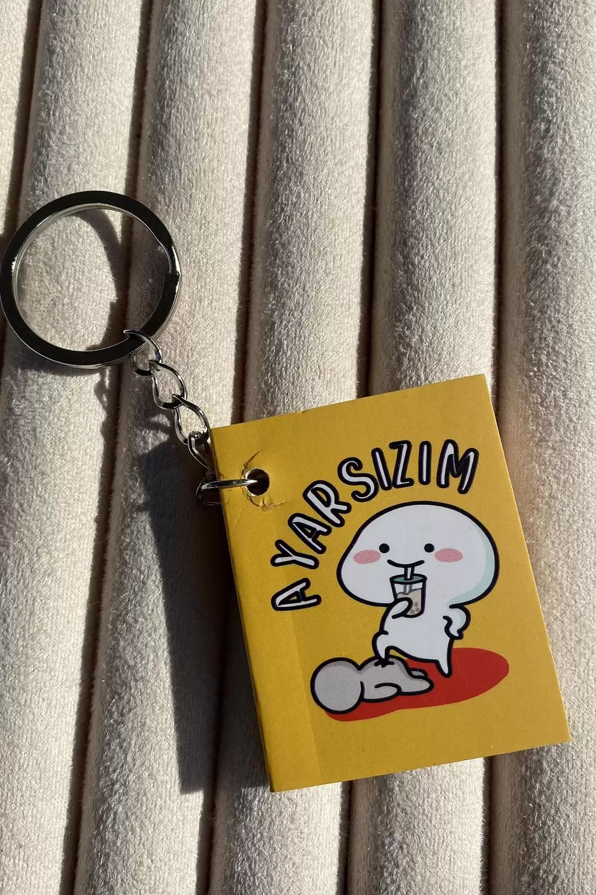 Sarı Renk Ayarsızım Yazılı Defter Anahtarlık