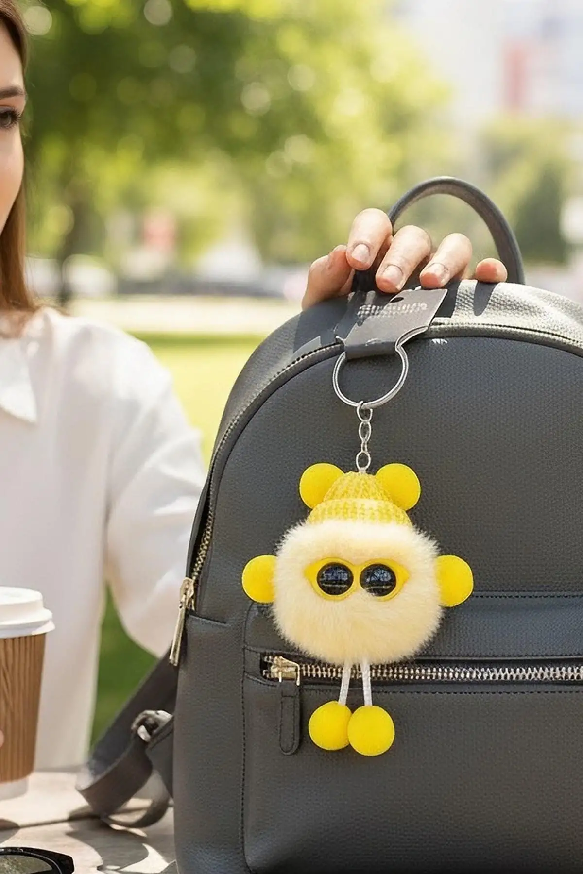 Sarı Renk Peluş Detaylı Anahtarlık