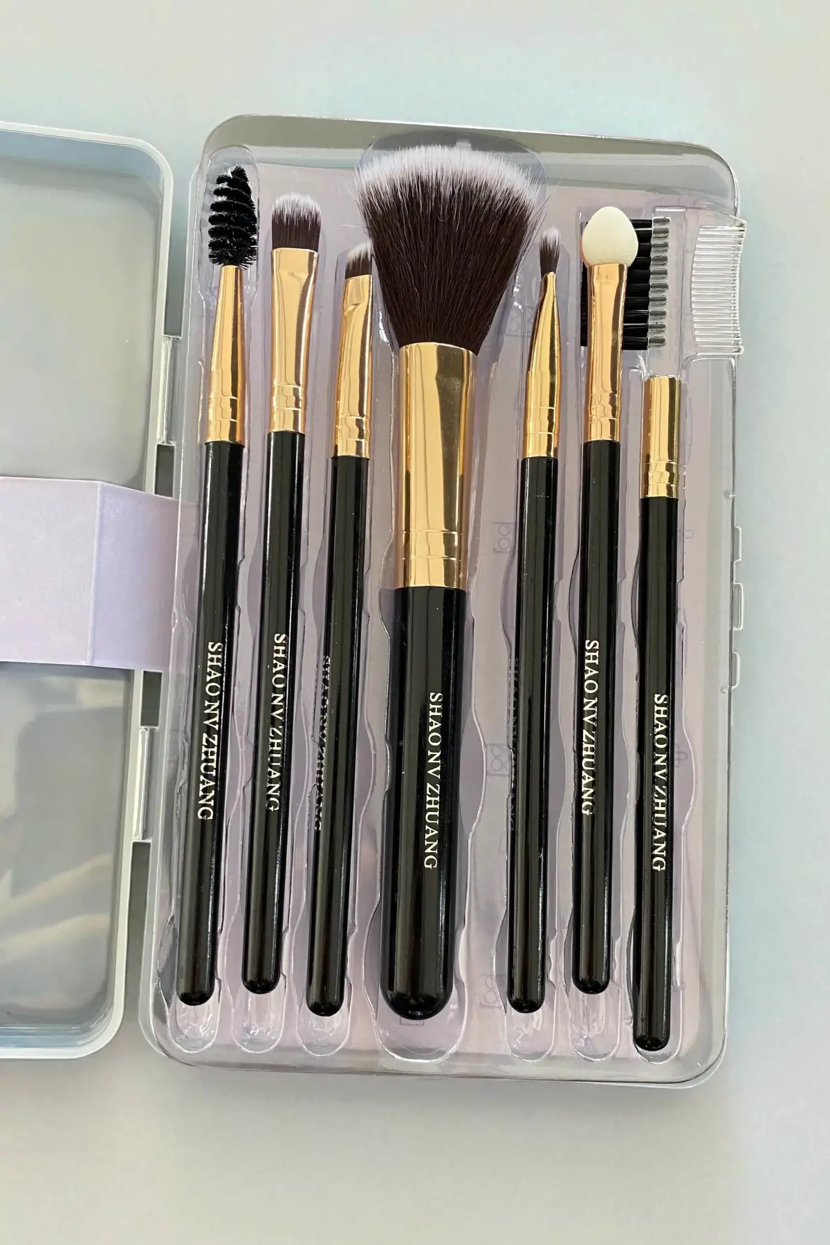 Siyah Renk 7li Makyaj Fırçası Set