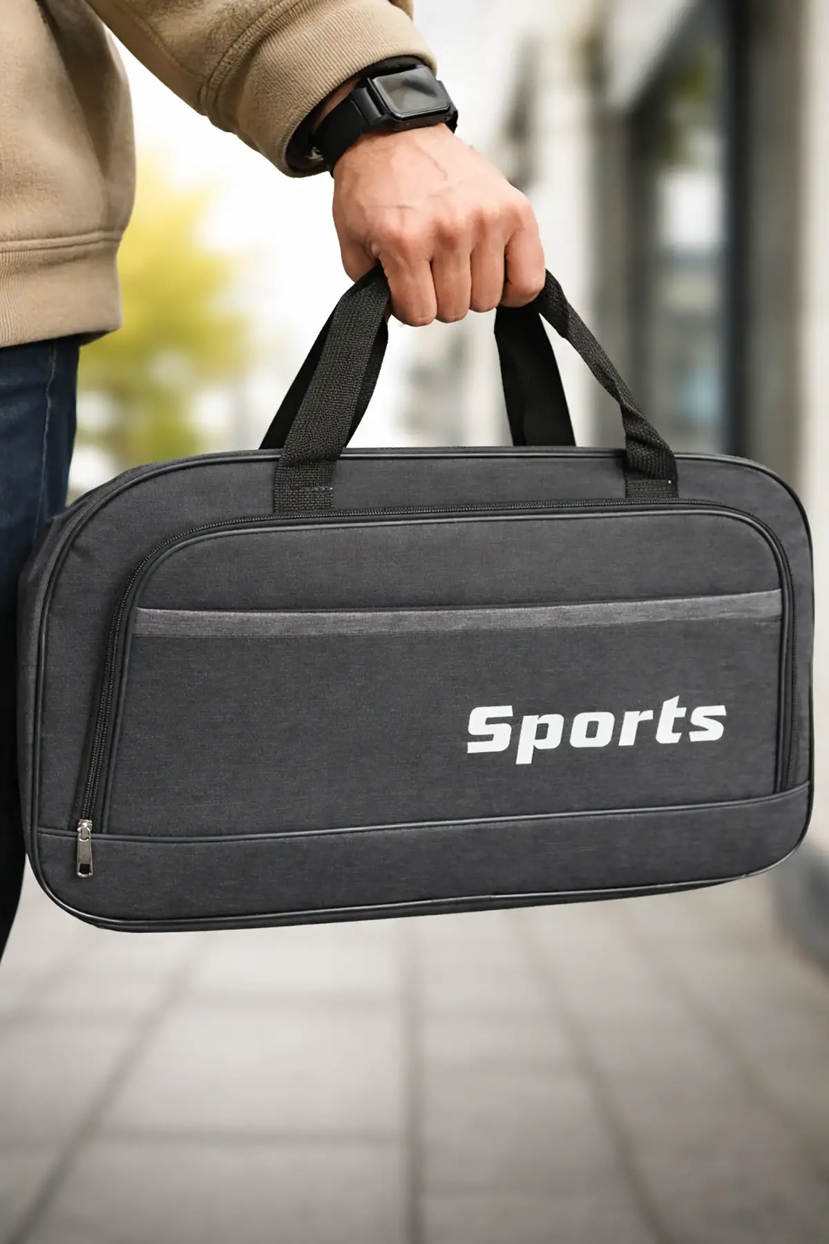 Siyah Renk Büyük Boy El Çantası/ Seyahat Çantası