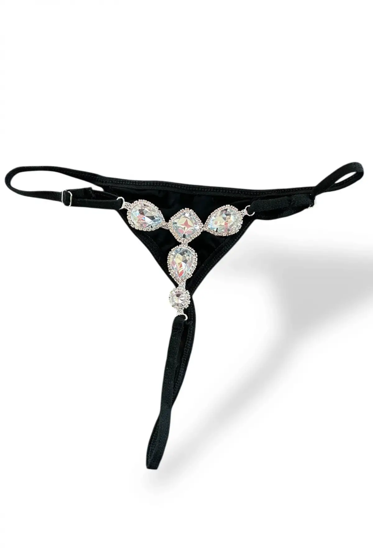 Siyah Renk Taş Detaylı Tanga