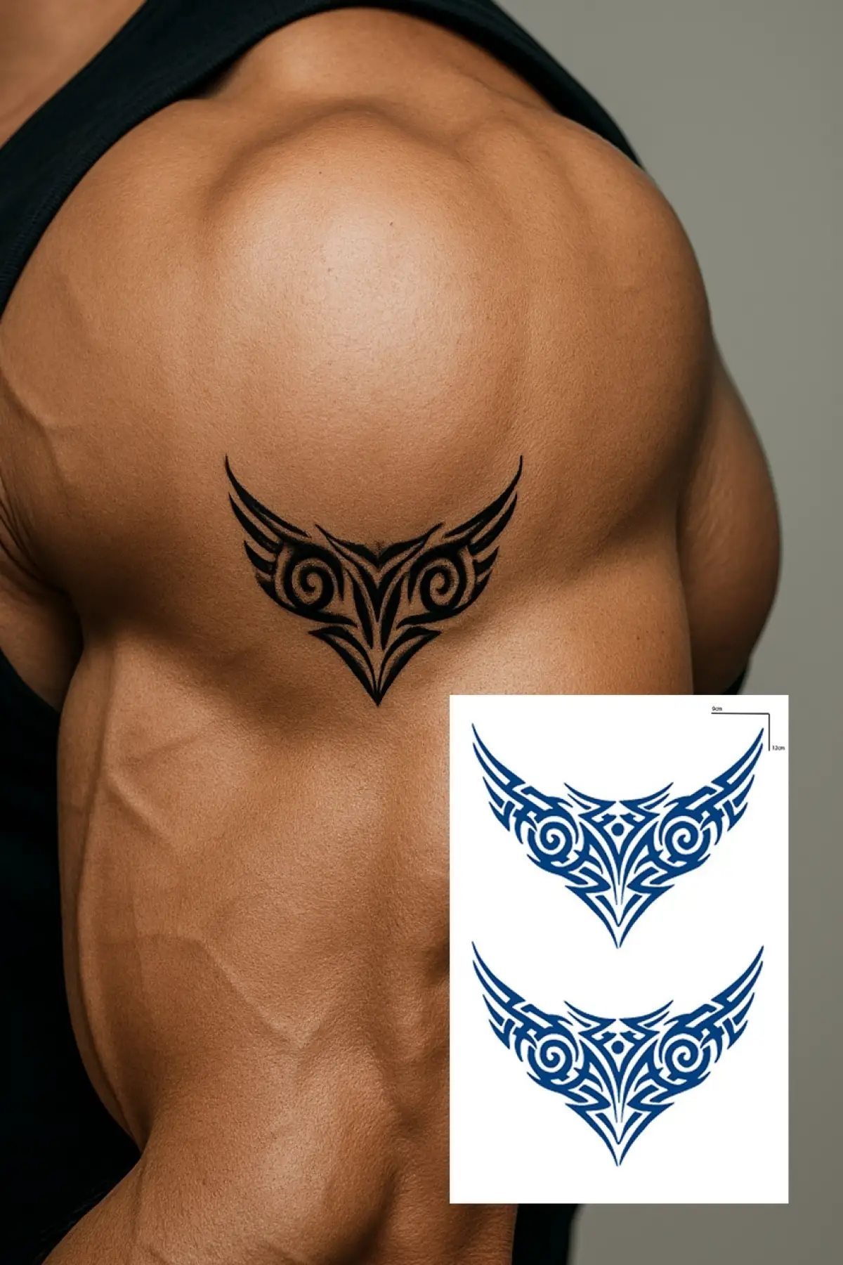 Tribal Figürlü 12 Saat Sonra Kararan Geçici Dövme Tattoo