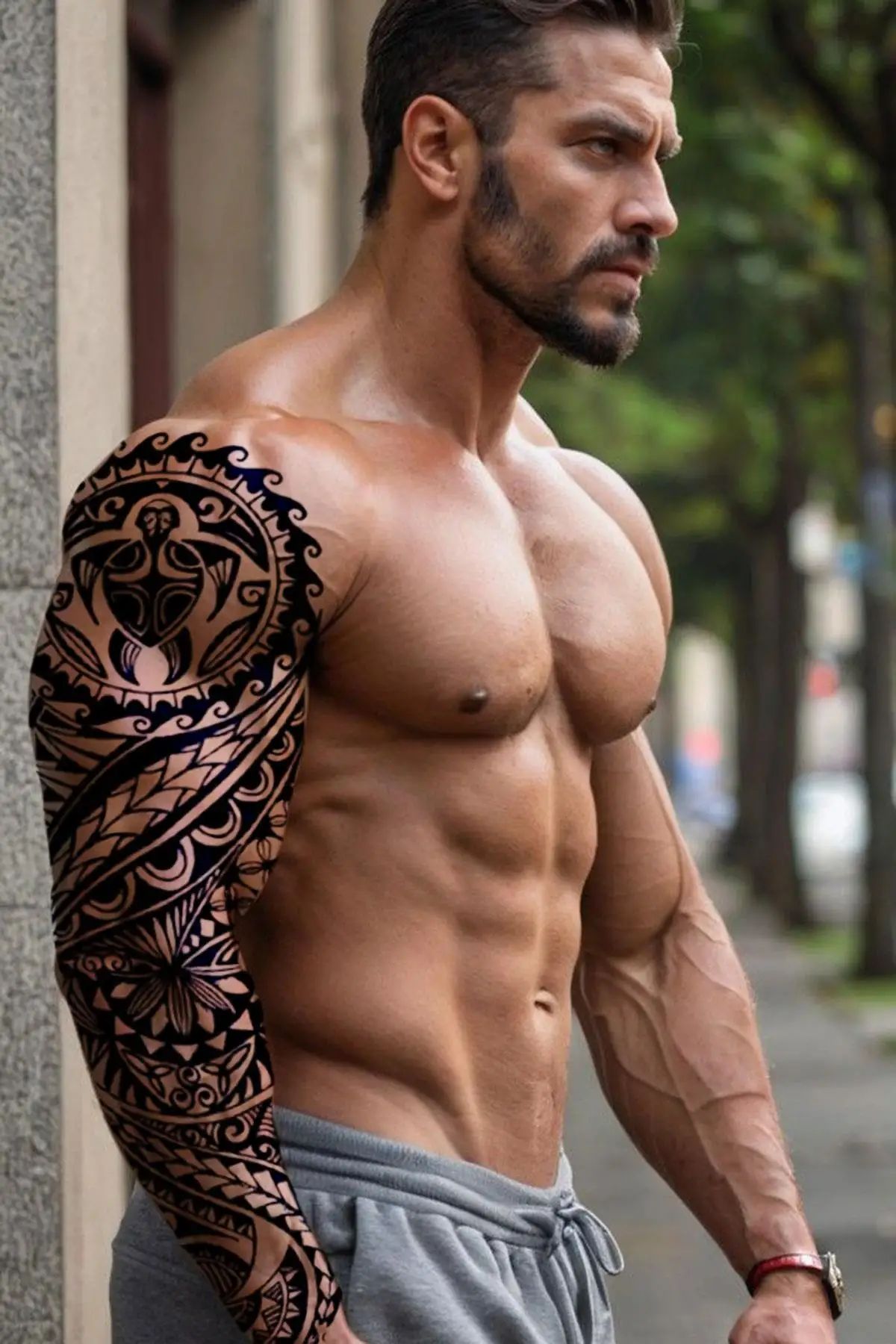 Tribal Figürlü 12 Saat Sonra Kararan Geçici Kol Dövme Tattoo