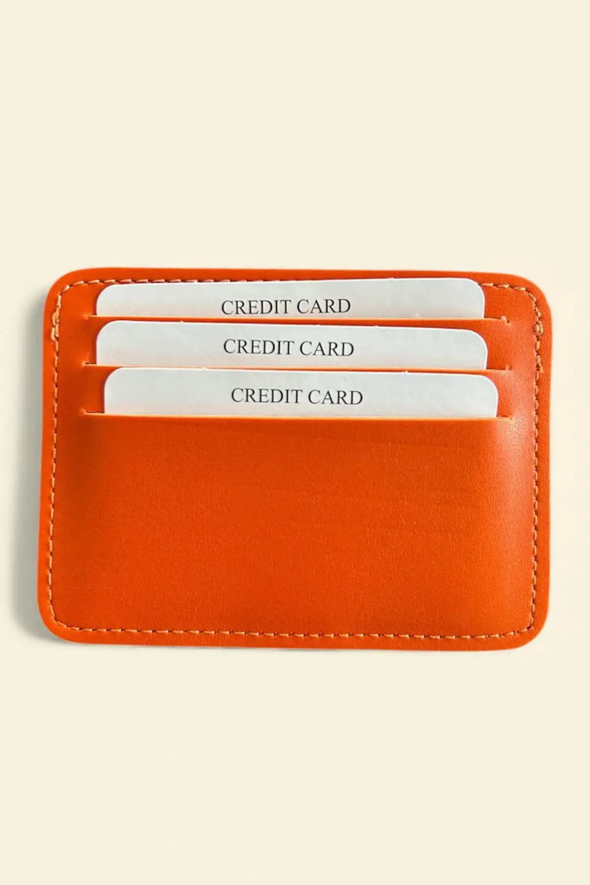 Turuncu Renk Deri Kartlık/Cüzdan