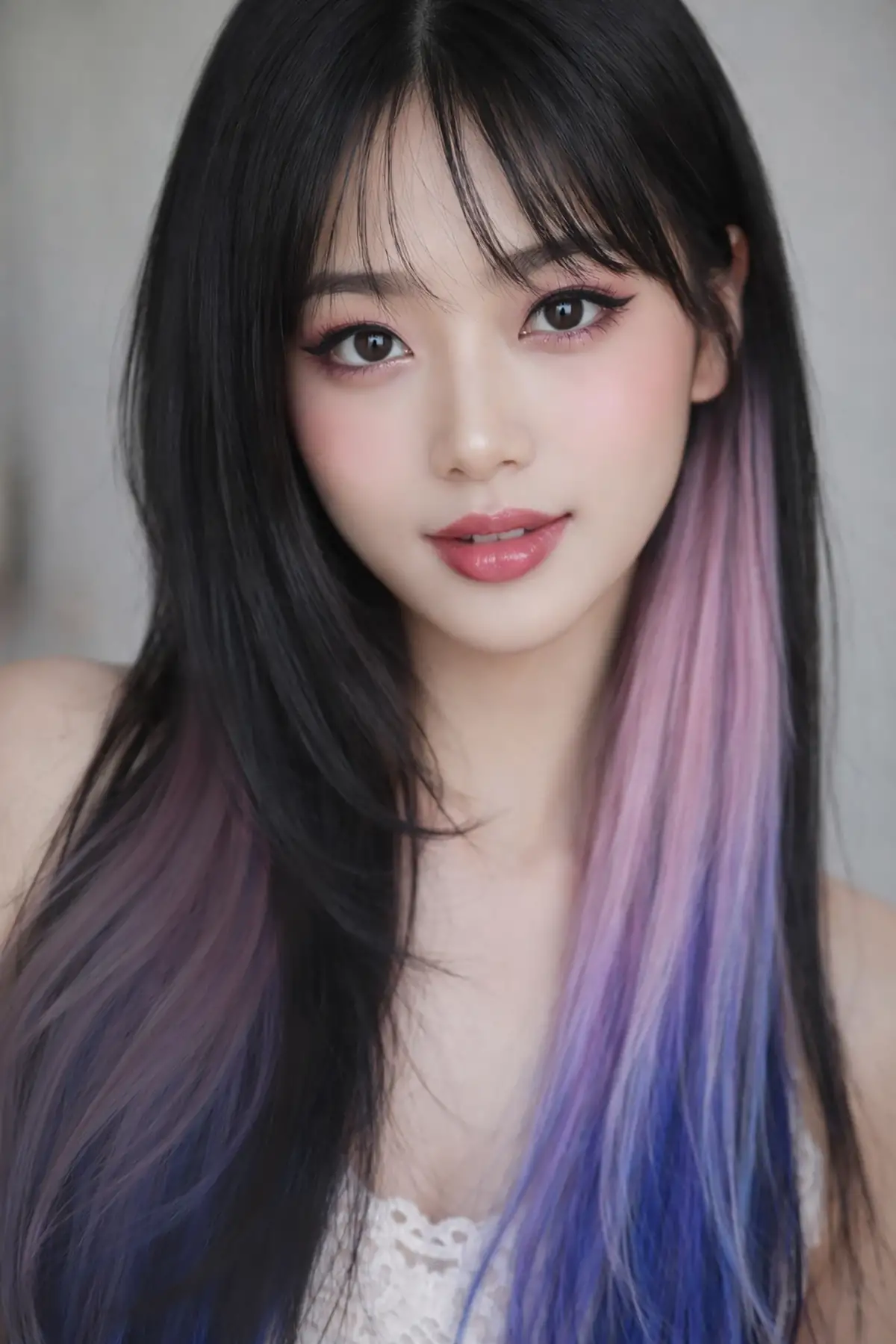 Yan Çıt Çıt Postiş / 2 Renk Ombre / 50 Cm