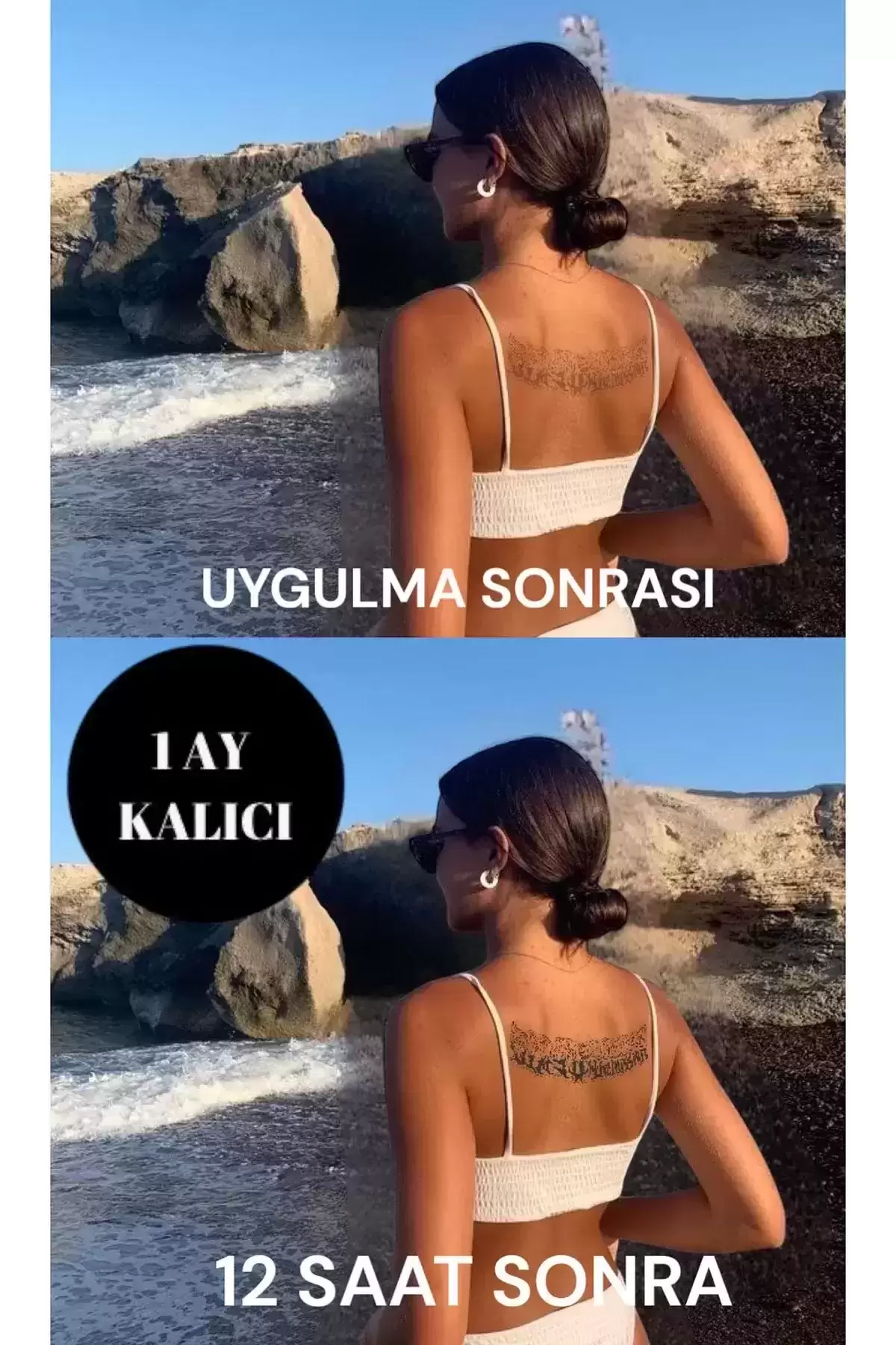 Yazı Detaylı Figürlü 12 Saat Sonra Kararan Geçici Dövme Tattoo