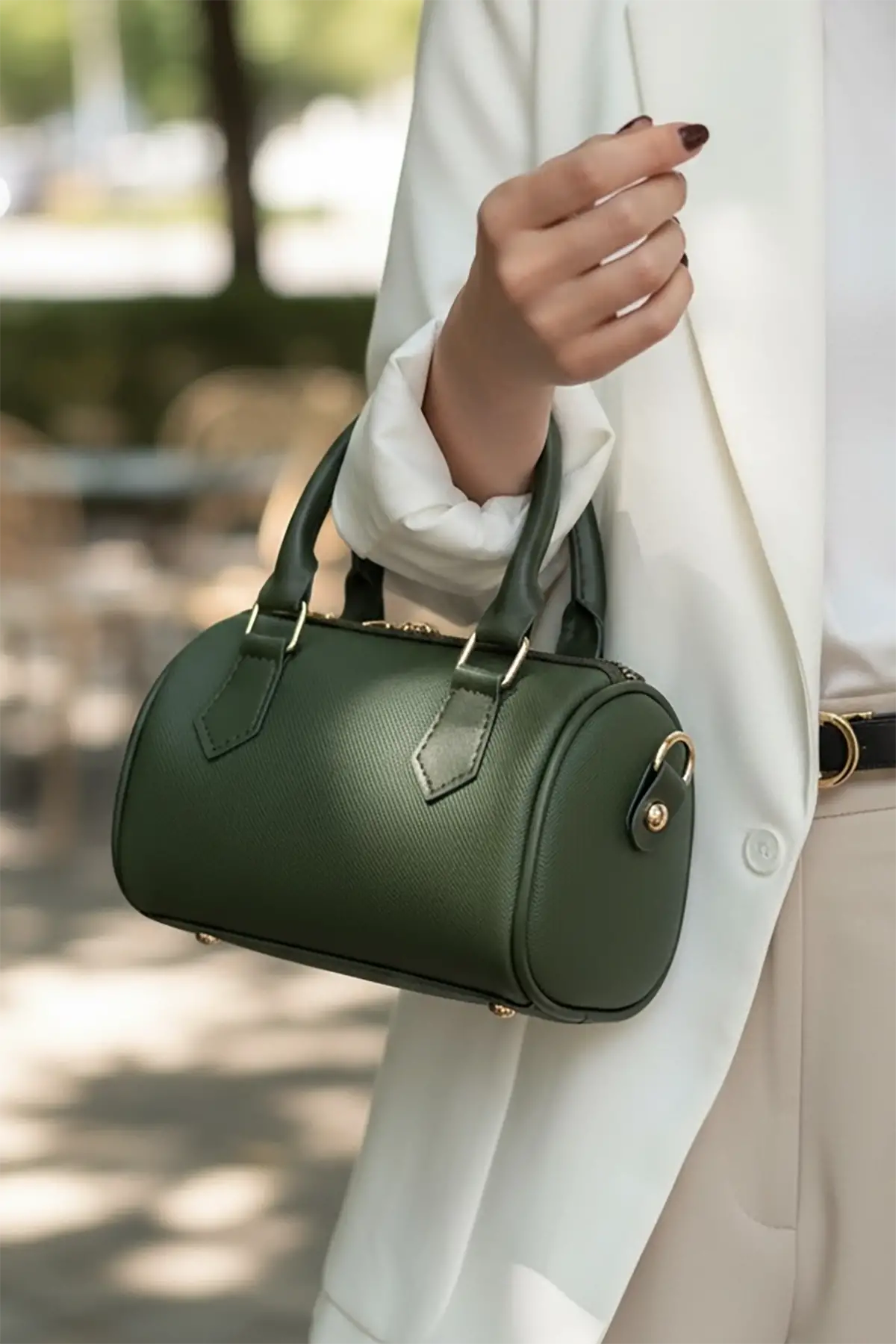 Yeşil Renk Kadın Deri Çanta