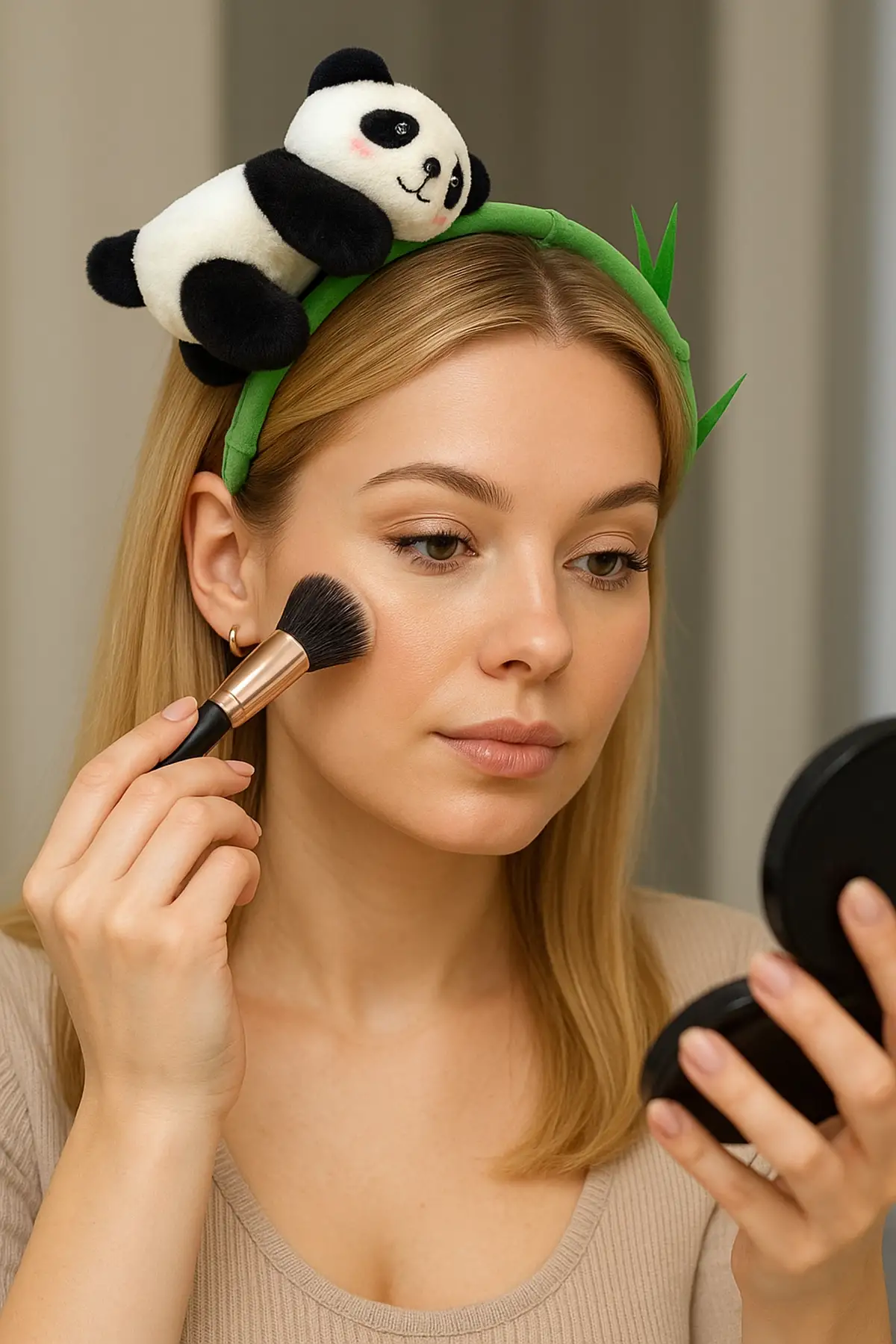 Yeşil Renk Panda Figürlü Taç