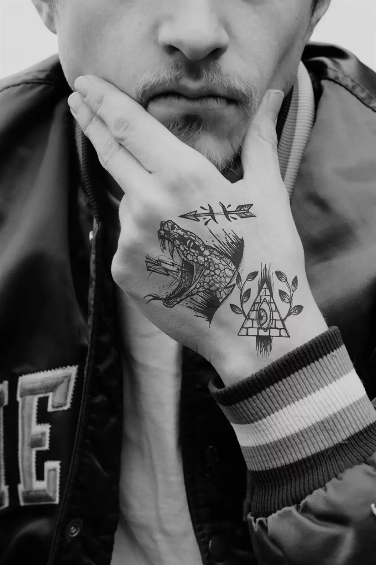 Yılan Üçgen Ok Geçici Dövme Tattoo