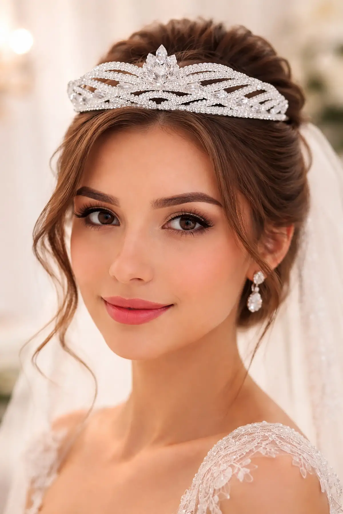 Zirkon Taşlı Gelin/Kına/Nişan/Söz Tasarım Taç