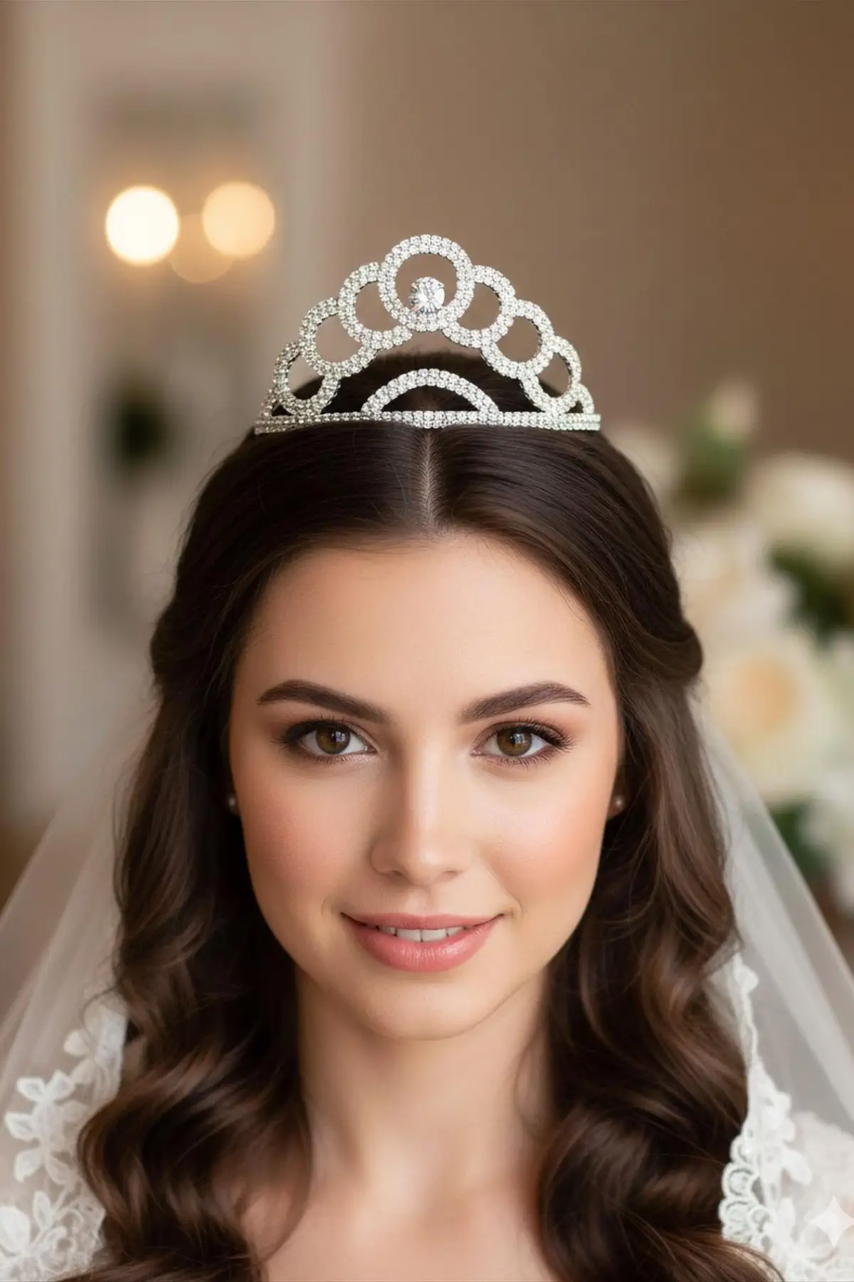 Zirkon Taşlı Gelin/Kına/Nişan/Söz Tasarım Taç