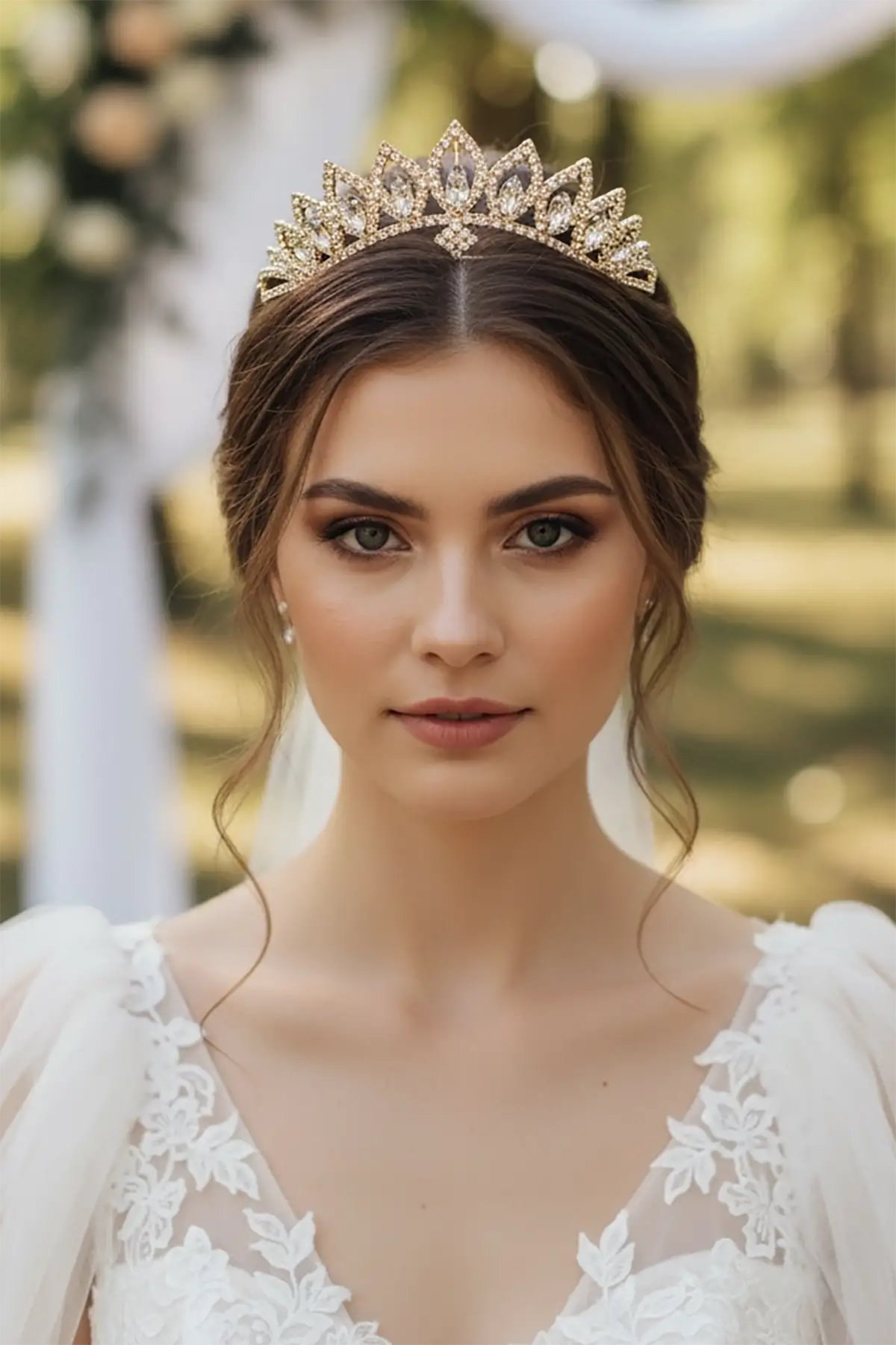 Zirkon Taşlı Gelin/Kına/Nişan/Söz Tasarım Taç