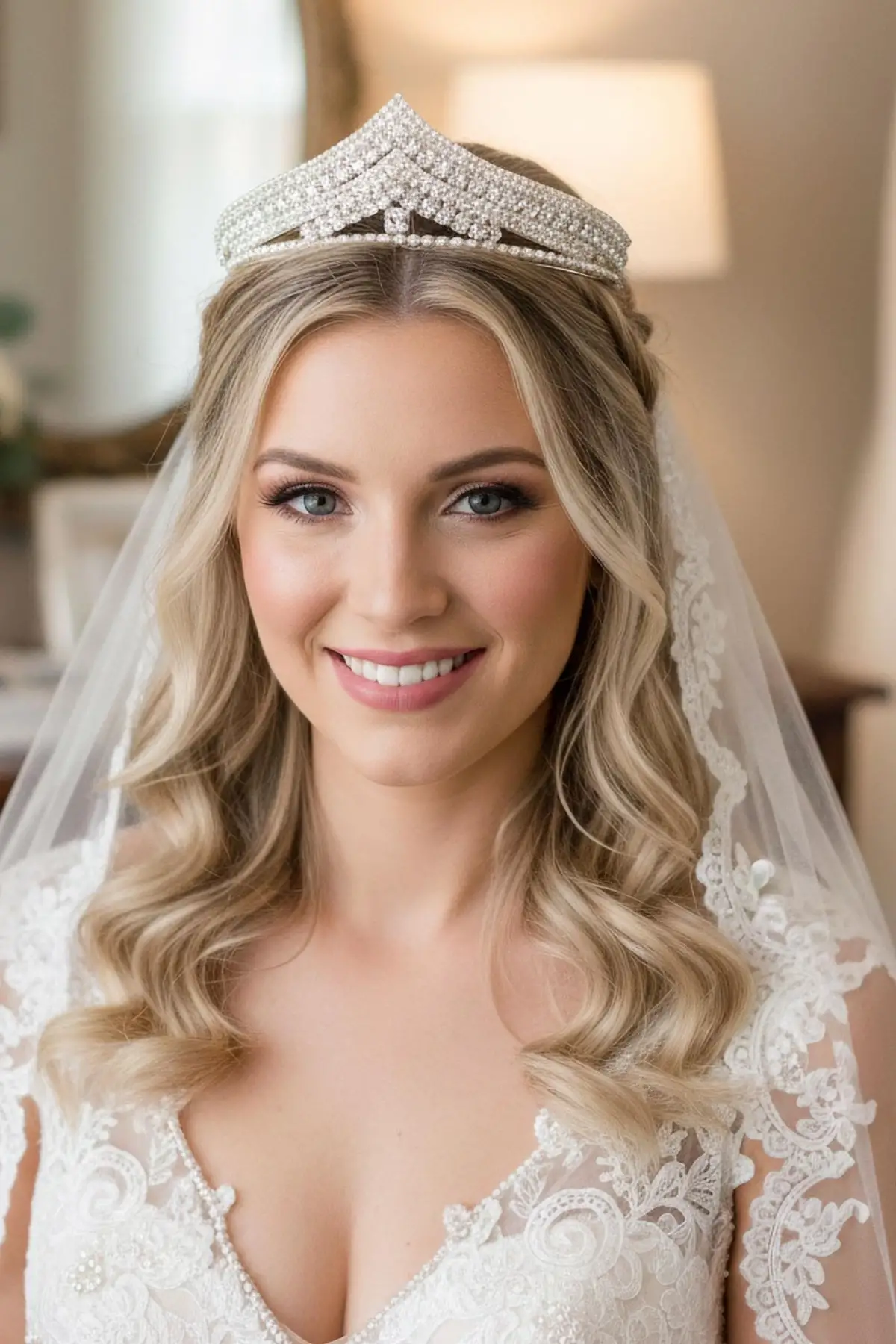 Zirkon Taşlı Gelin/Kına/Nişan/Söz Tasarım Taç