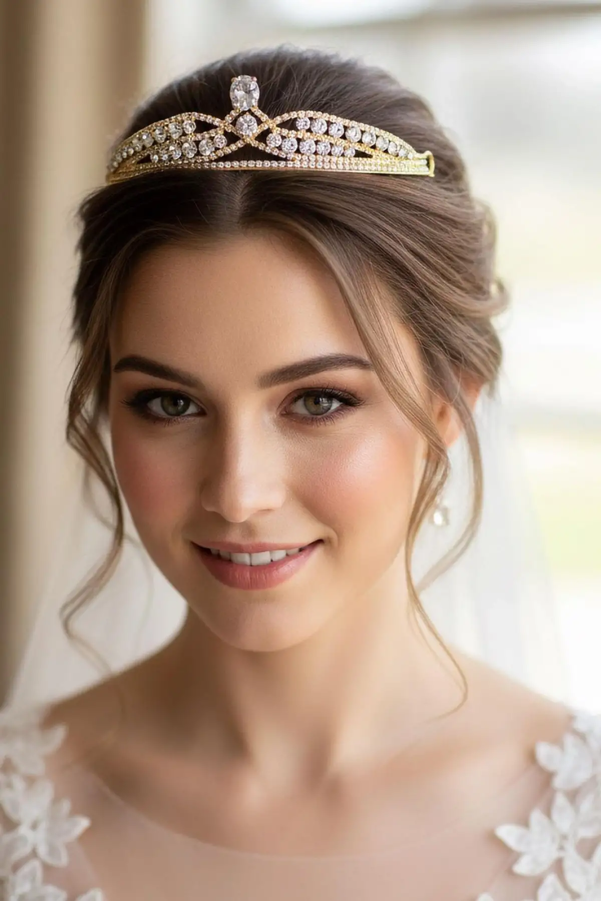 Zirkon Taşlı Gelin/Kına/Nişan/Söz Tasarım Taç