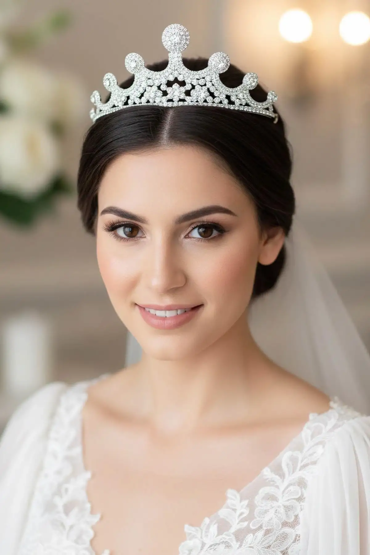 Zirkon Taşlı Gelin/Kına/Nişan/Söz Tasarım Taç