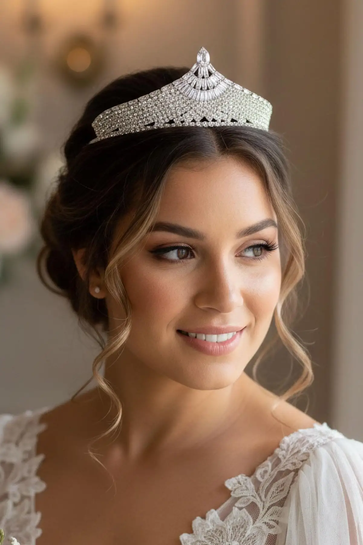 Zirkon Taşlı Gelin/Kına/Nişan/Söz Tasarım Taç