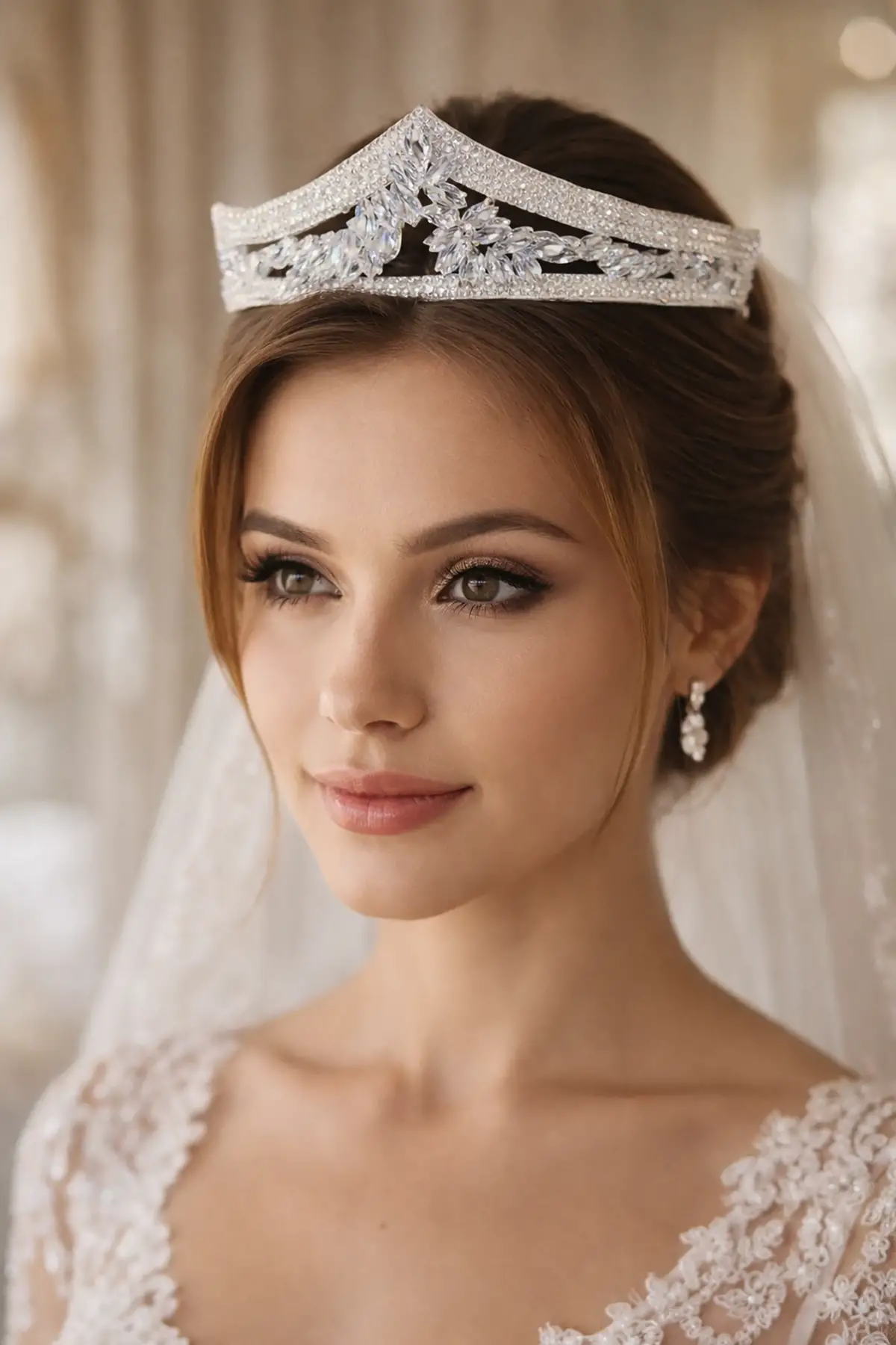 Zirkon Taşlı Gelin/Kına/Nişan/Söz Tasarım Taç