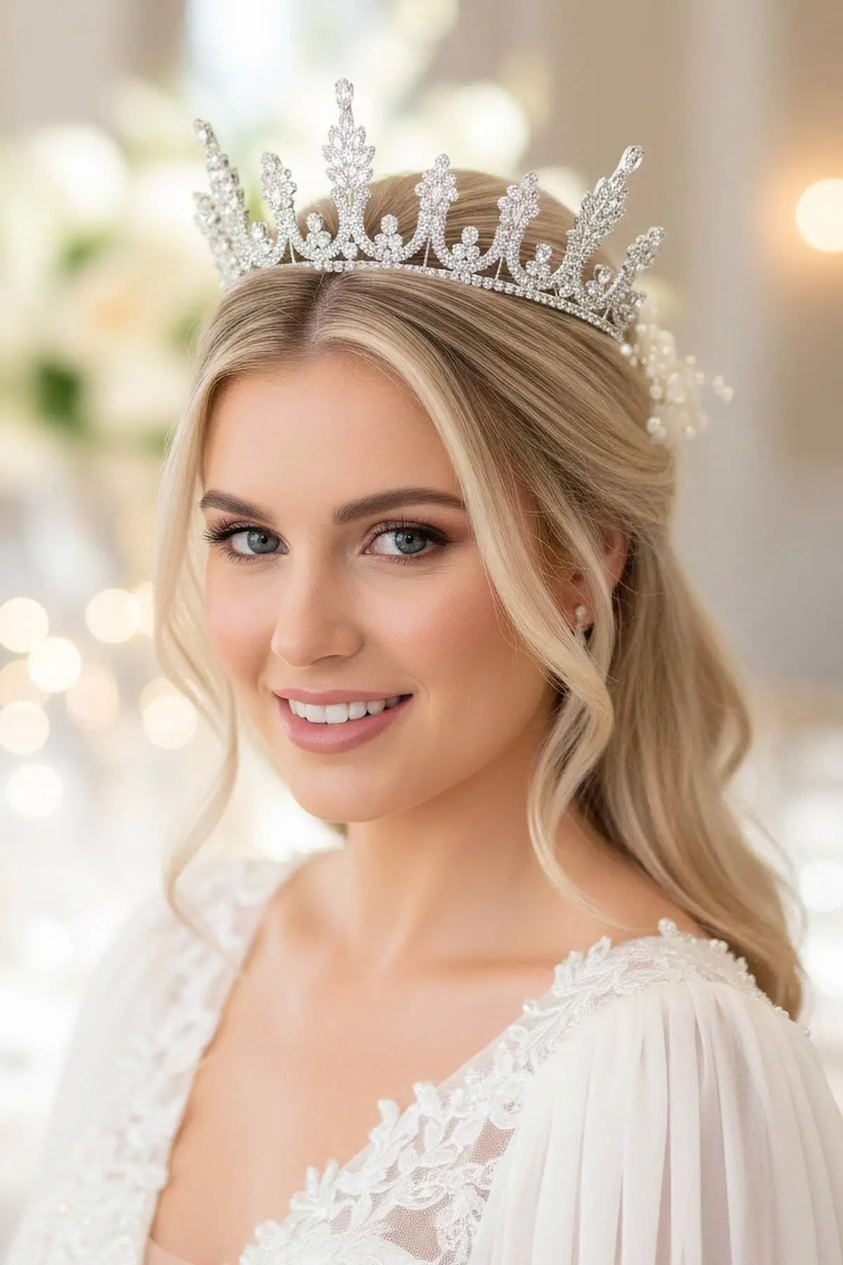 Zirkon Taşlı Gelin/Kına/Nişan/Söz Tasarım Taç