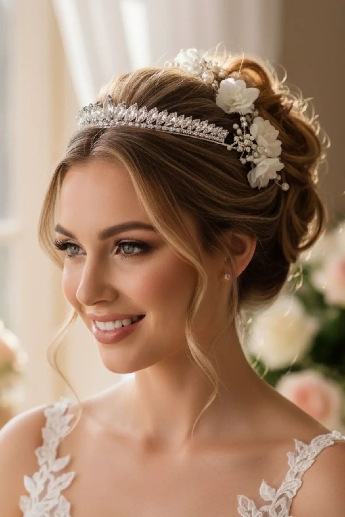 Zirkon Taşlı Gelin/Kına/Nişan/Söz Tasarım Taç