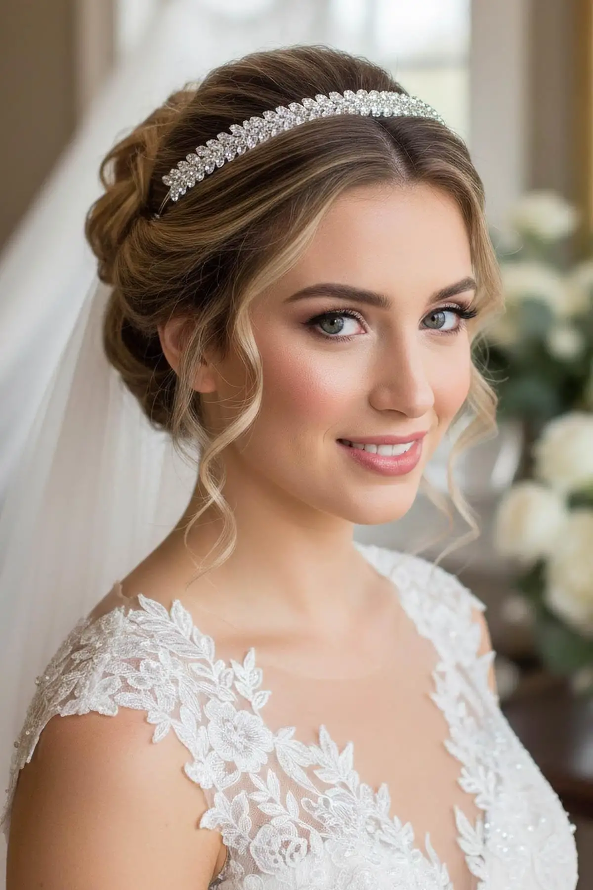 Zirkon Taşlı Gelin/Kına/Nişan/Söz Tasarım Taç