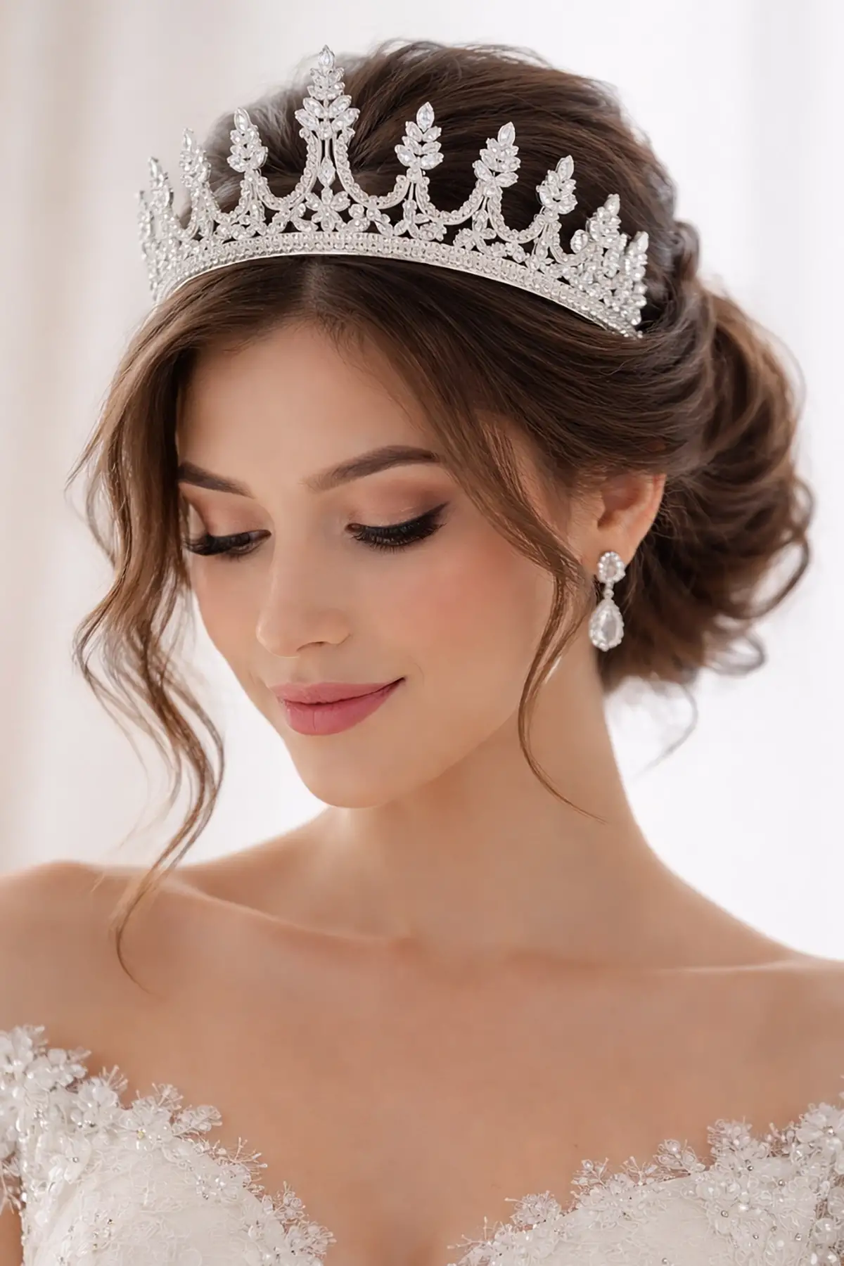 Zirkon Taşlı Gelin/Kına/Nişan/Söz Tasarım Taç