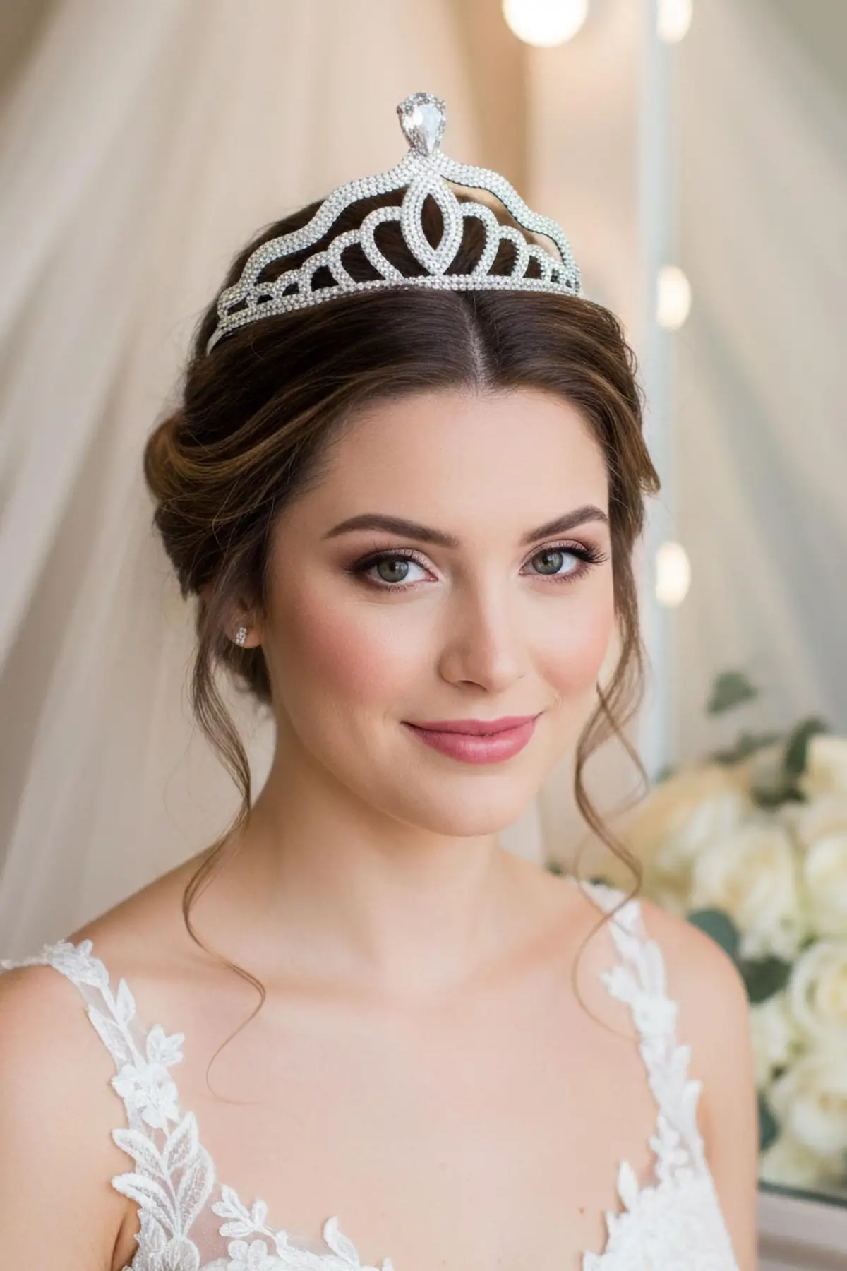 Zirkon Taşlı Gelin/Kına/Nişan/Söz Tasarım Taç