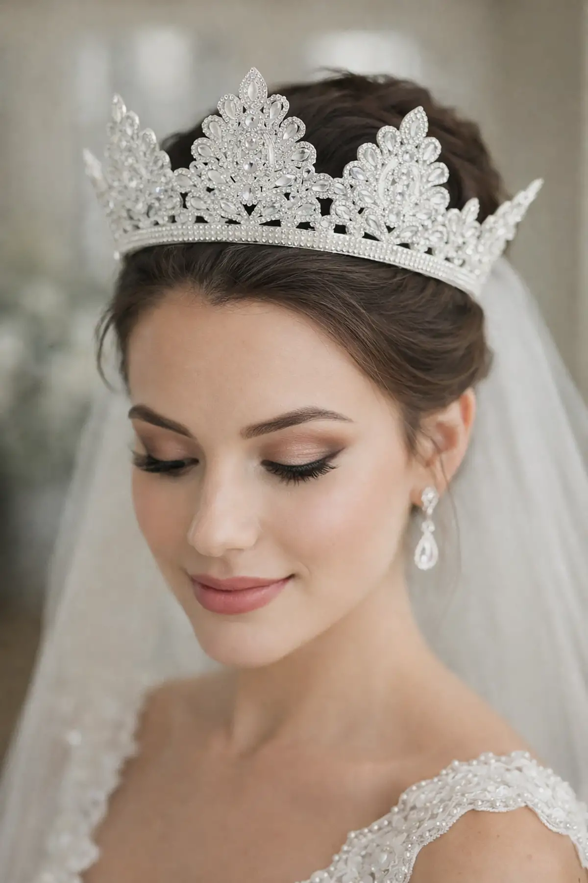 Zirkon Taşlı Gelin/Kına/Nişan/Söz Tasarım Taç