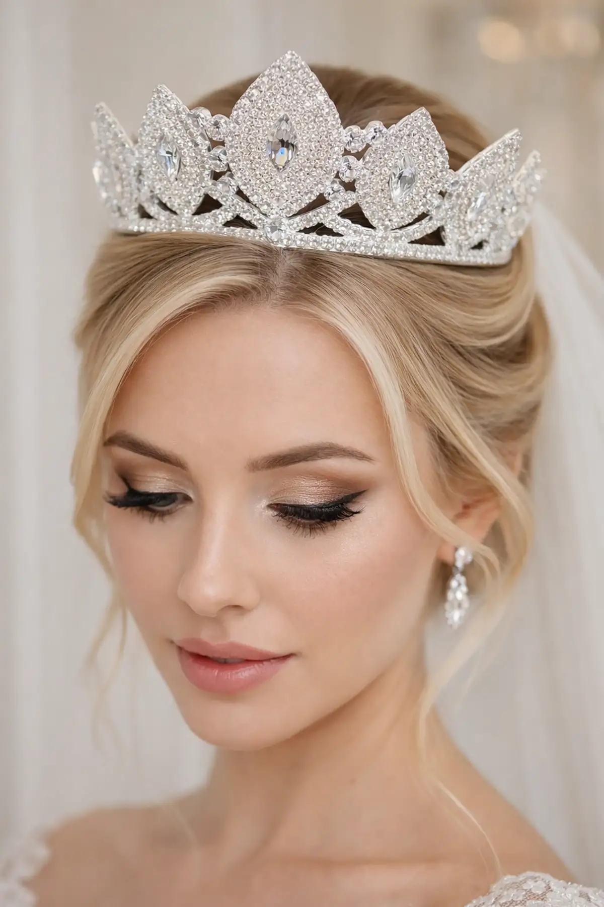 Zirkon Taşlı Gelin/Kına/Nişan/Söz Tasarım Taç