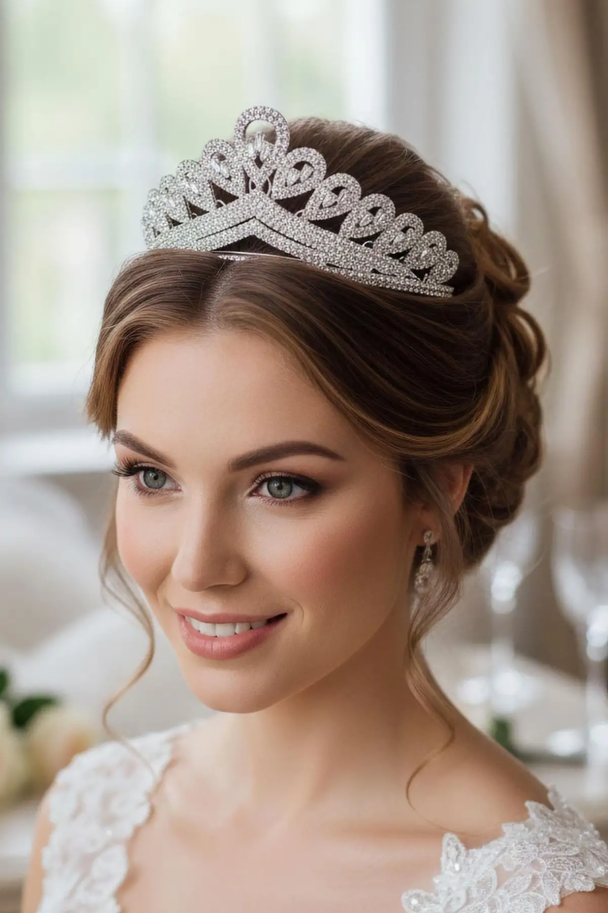 Zirkon Taşlı Gelin/Kına/Nişan/Söz Tasarım Taç