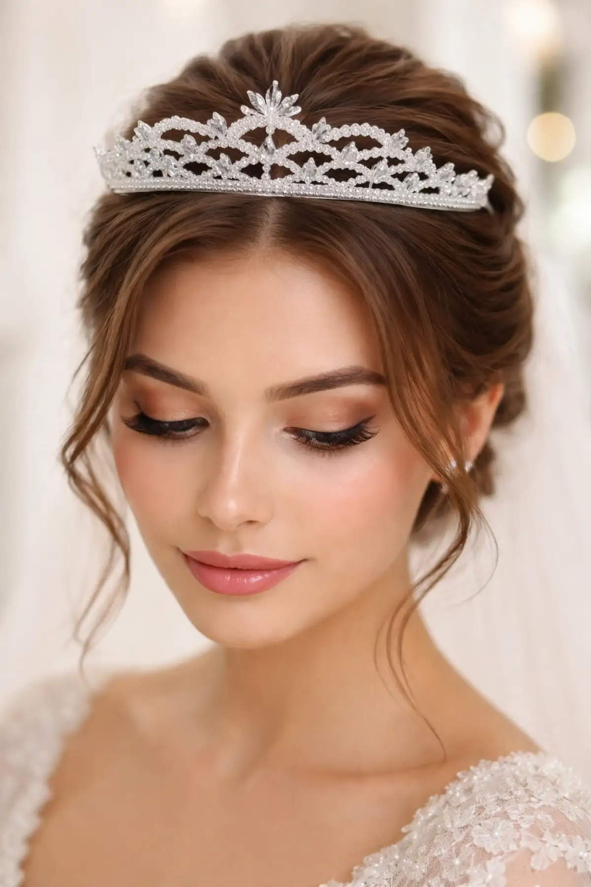 Zirkon Taşlı Gelin/Kına/Nişan/Söz Tasarım Taç