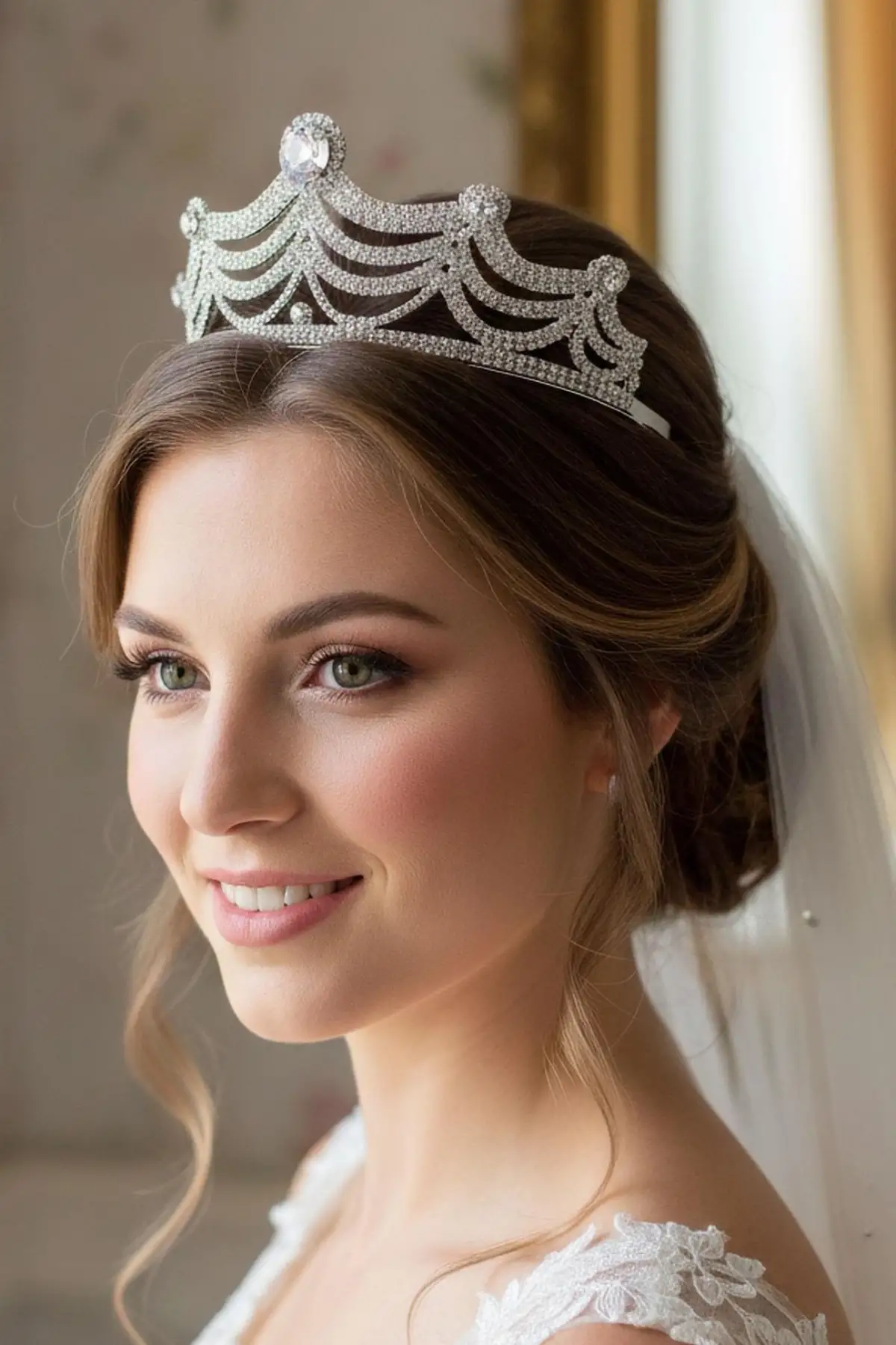 Zirkon Taşlı Gelin/Kına/Nişan/Söz Tasarım Taç