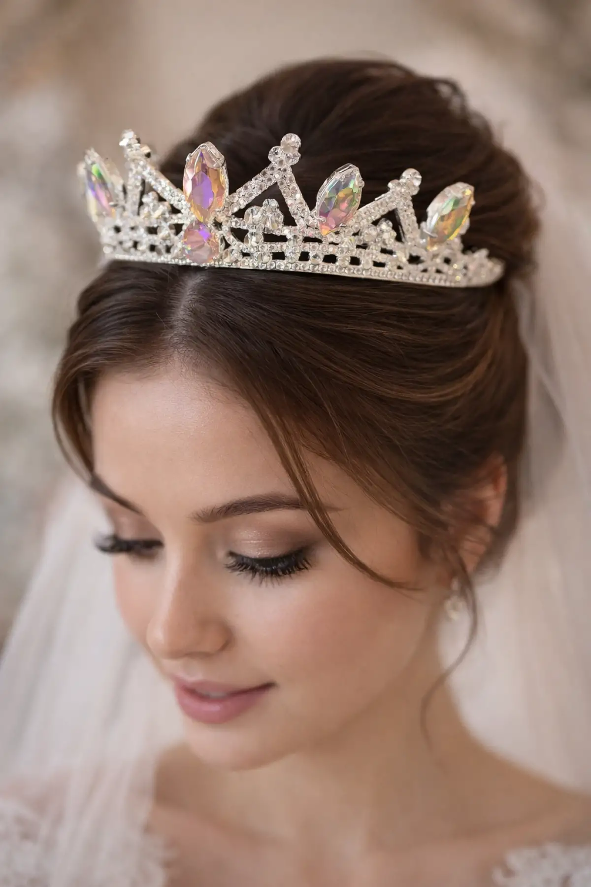 Zirkon Taşlı Gelin/Kına/Nişan/Söz Tasarım Taç