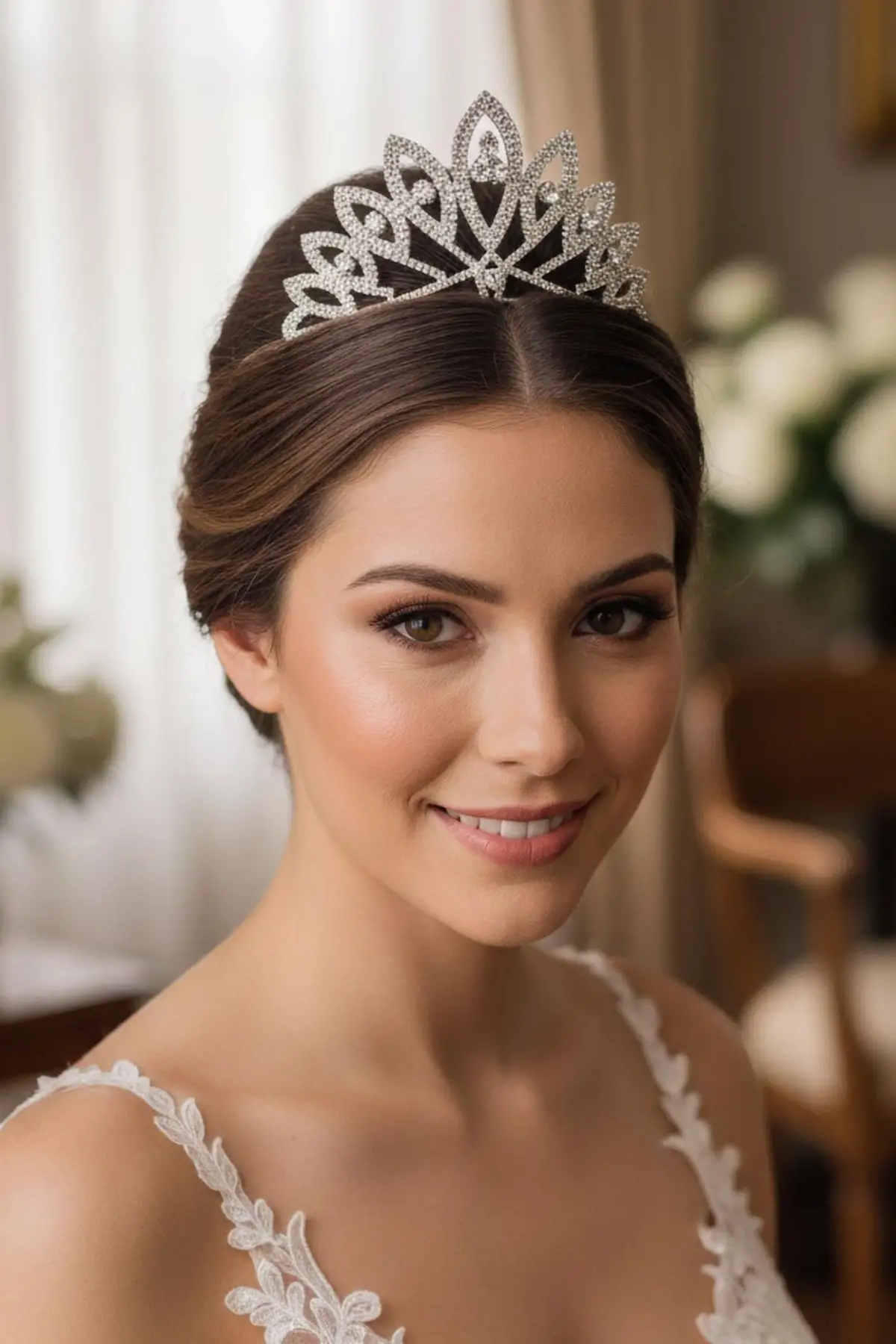 Zirkon Taşlı Gelin/Kına/Nişan/Söz Tasarım Taç