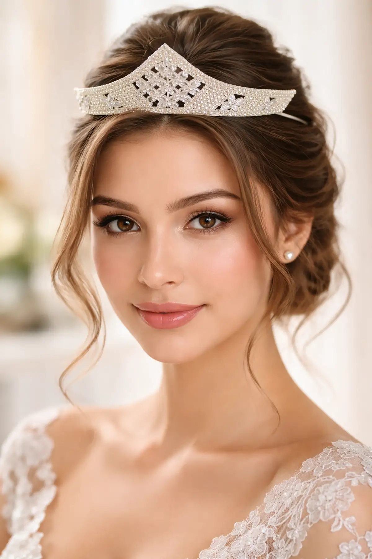 Zirkon Taşlı Gelin/Kına/Nişan/Söz Tasarım Taç