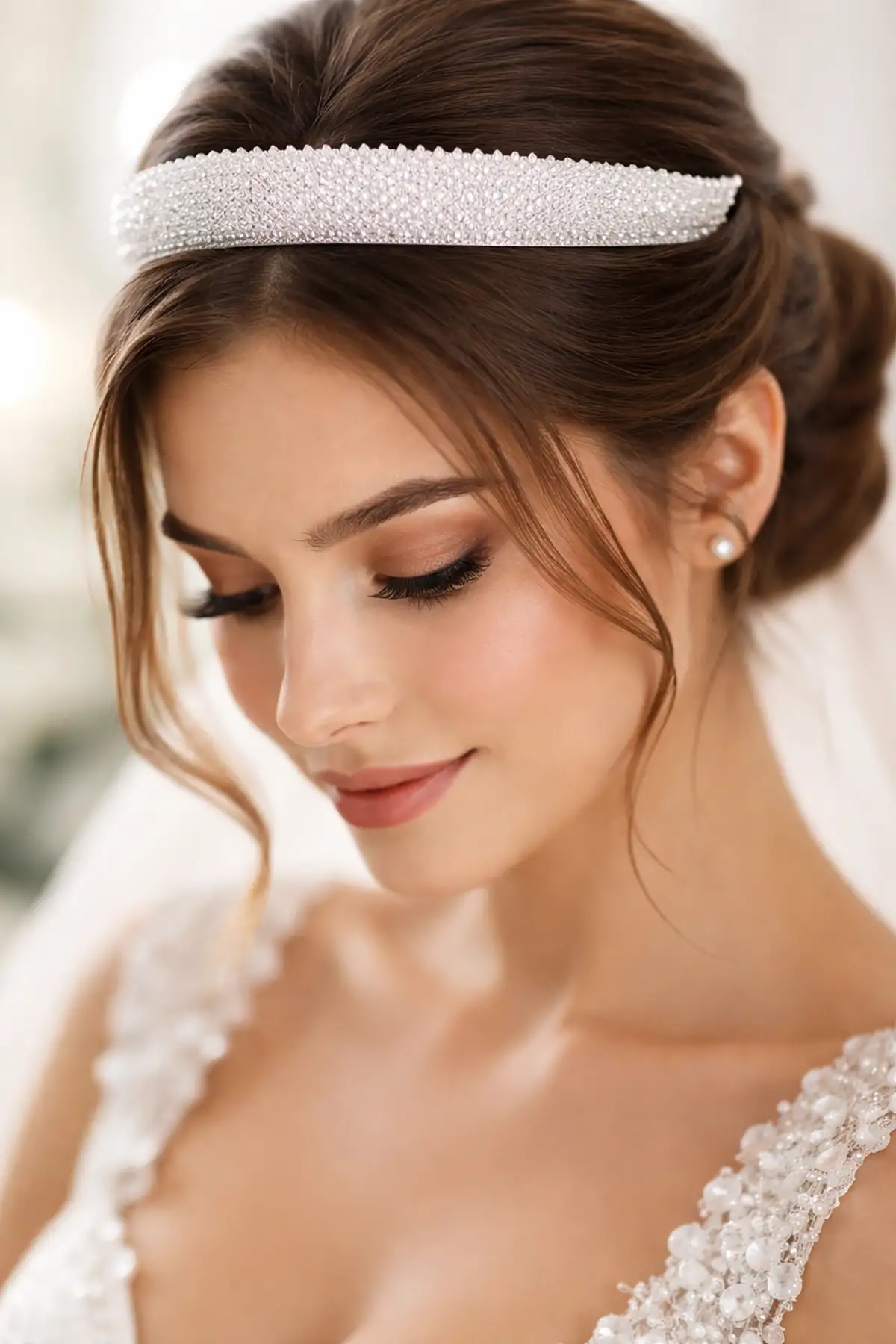 Zirkon Taşlı Gelin/Kına/Nişan/Söz Tasarım Taç